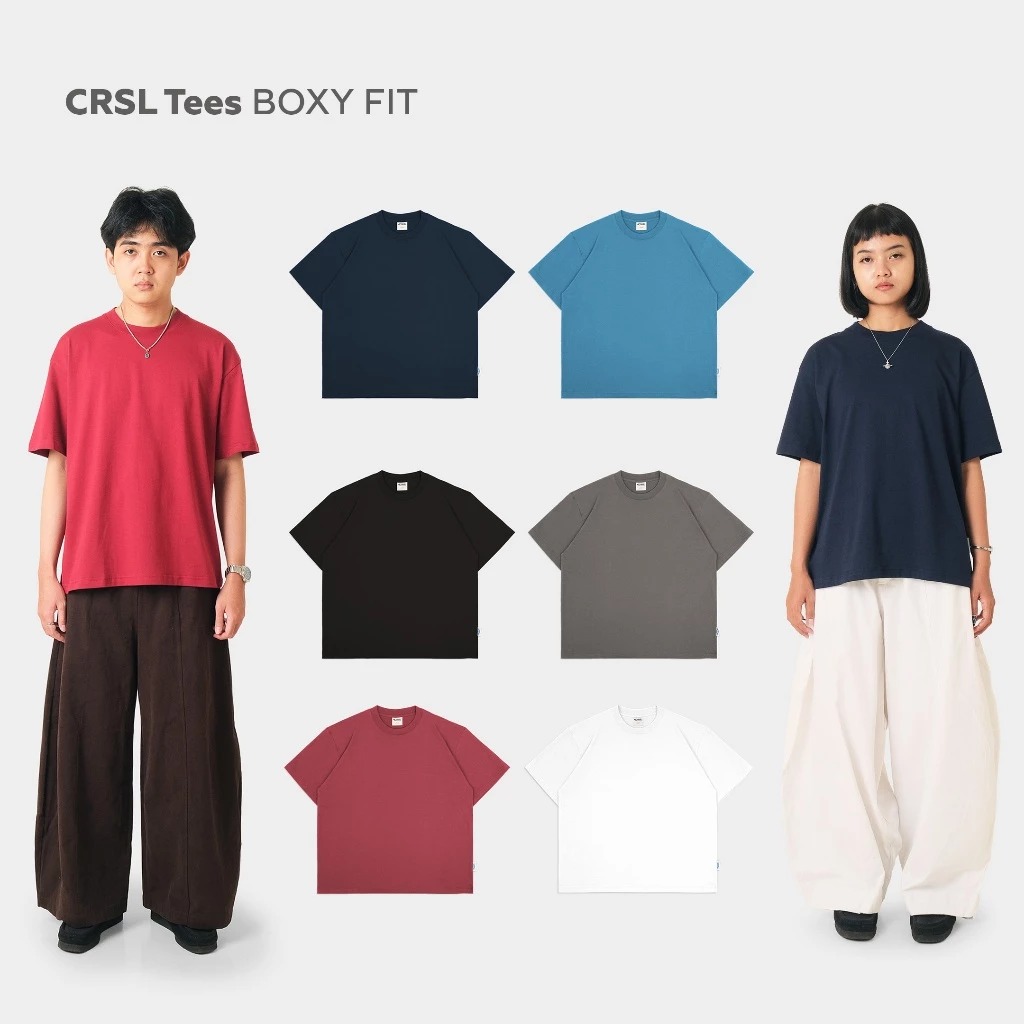 CRSL Blocky Tees Boxy Fit I Cotton Combed I Kaos Polos I Premium Tshirt Unisex