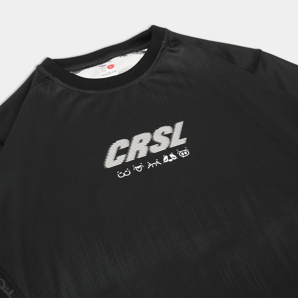 CRSL Miles Jersey Black | Men's Short Sleeve Running Jersey Top Baju Olahraga Kaos Dry Fit Lari Pria
