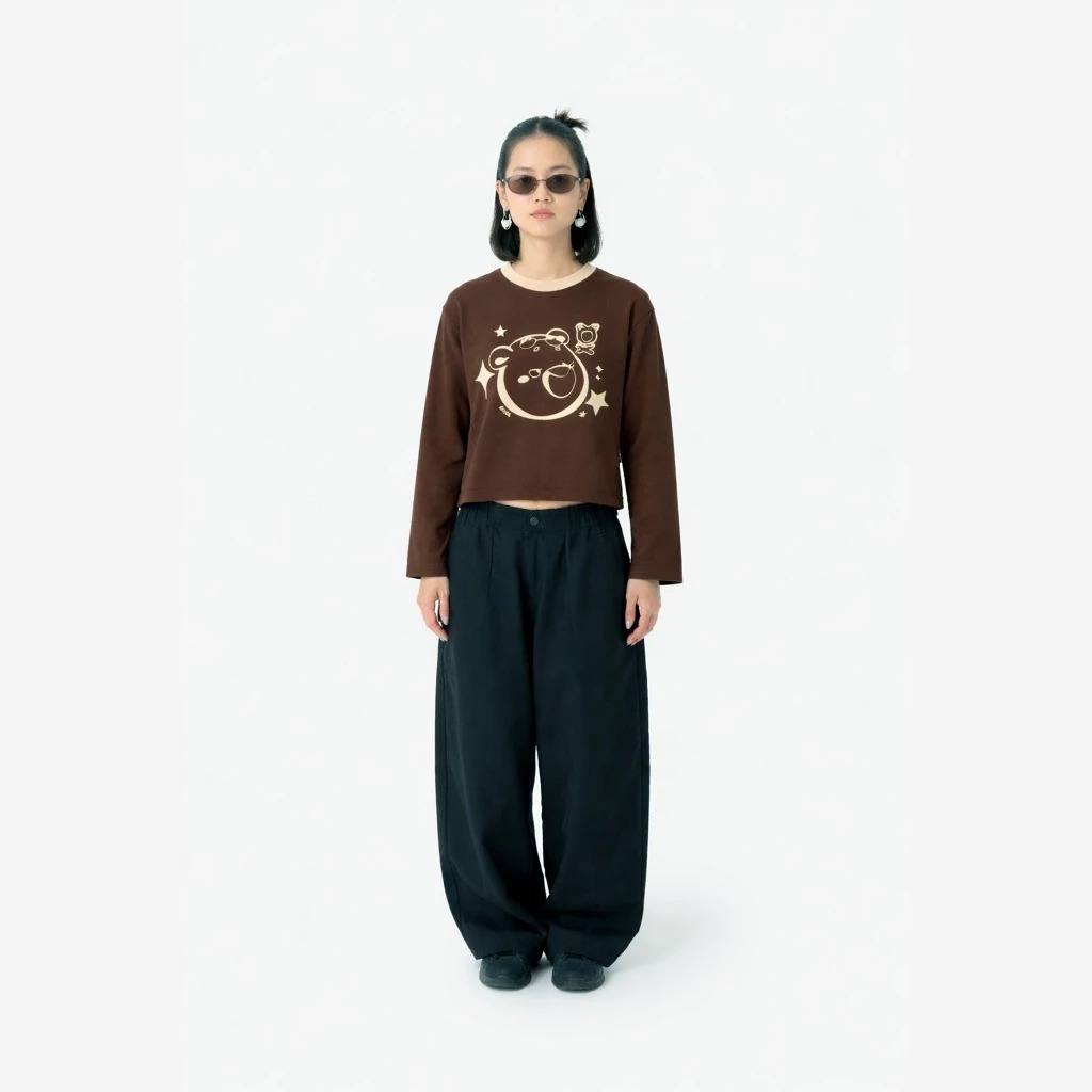 CRSL Pobie Tees Long Sleeve | T-shirt Kaos Lengan Panjang | Sleeve Tee Boxy Unisex | Atasan Pria Wanita