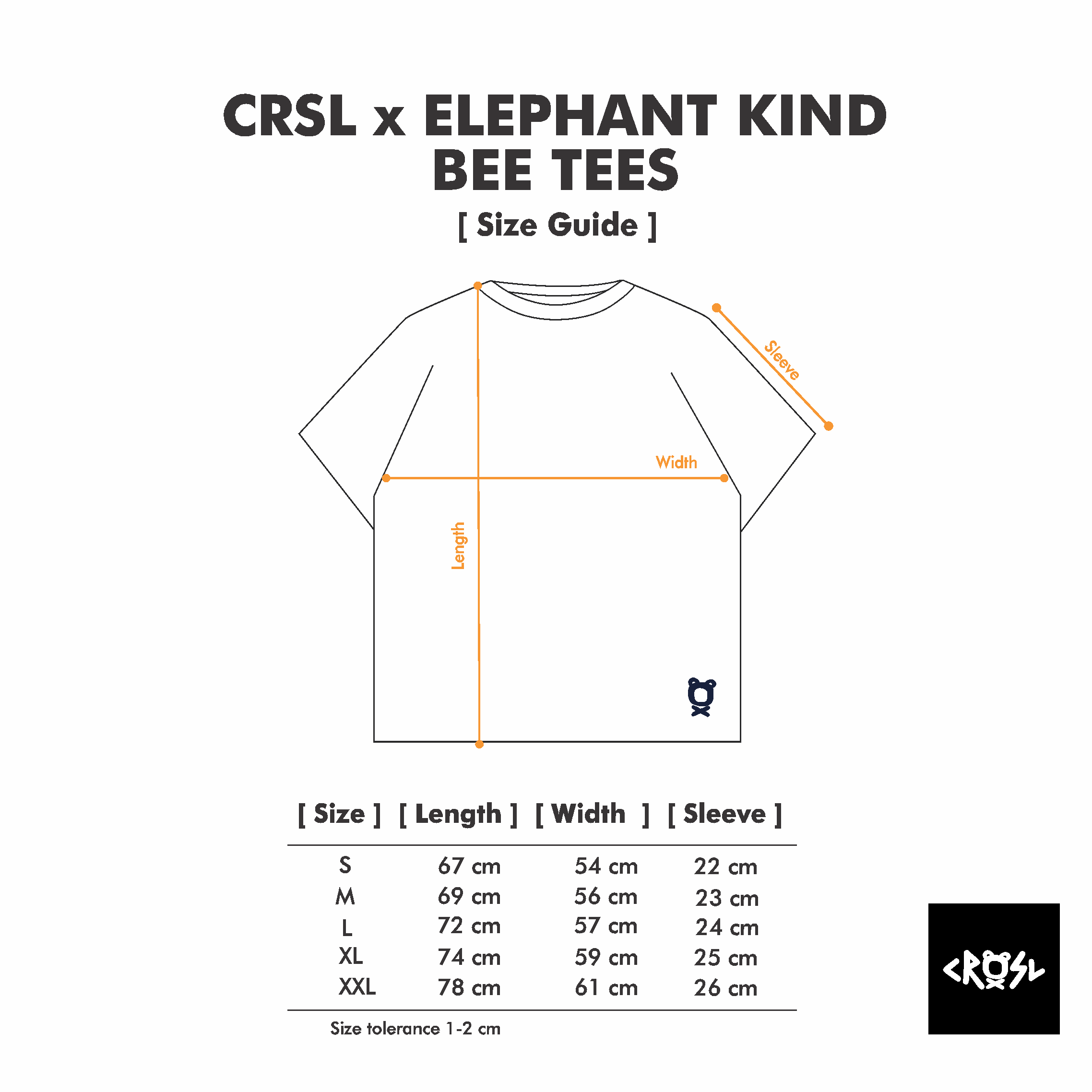CRSL X ELEPHANT KIND BEE TEES BLACK