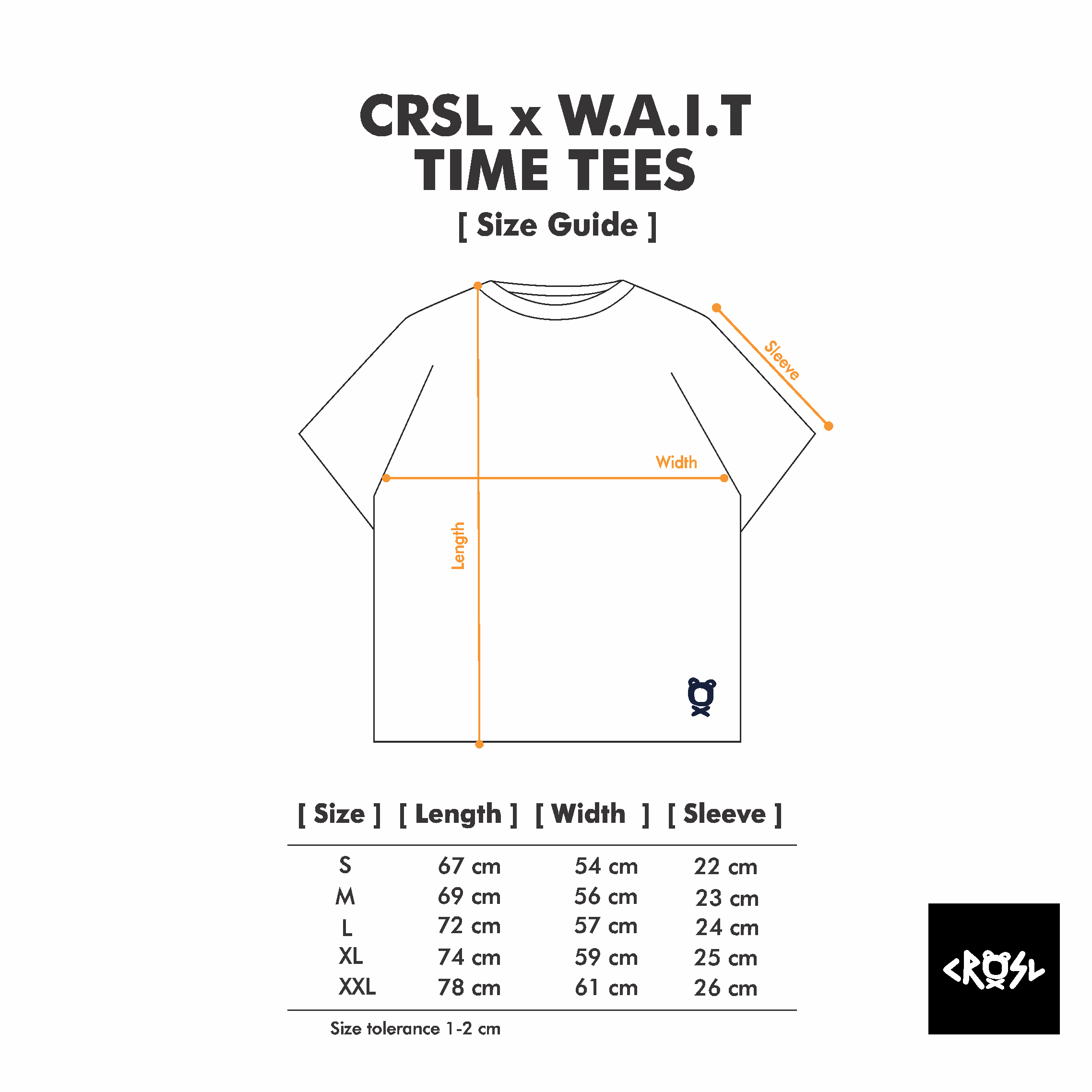 CRSL X W.A.I.T TIME TEES BLACK