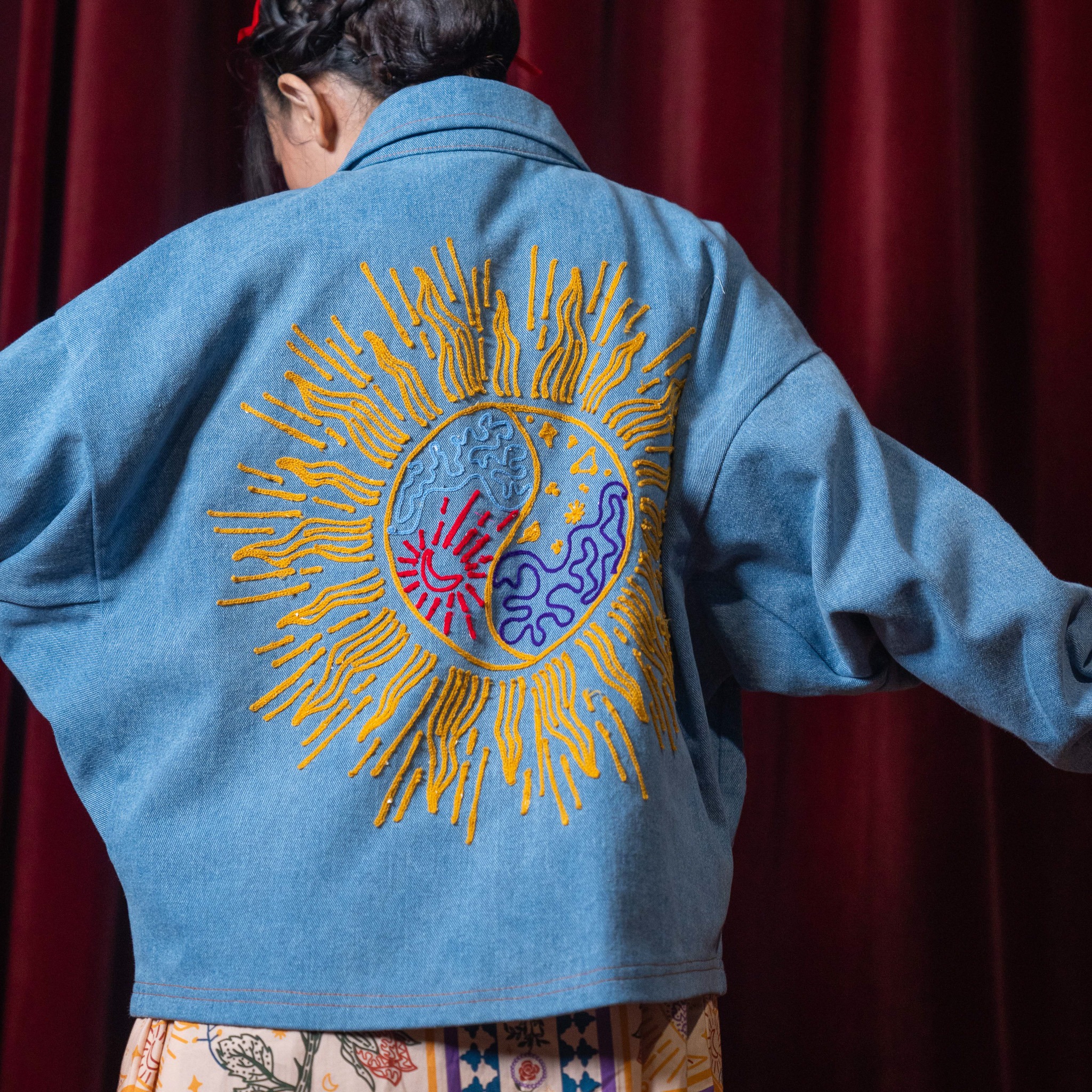 Phoenix Embroidery Jacket Light Blue Denim - Nonaetal X Dianable