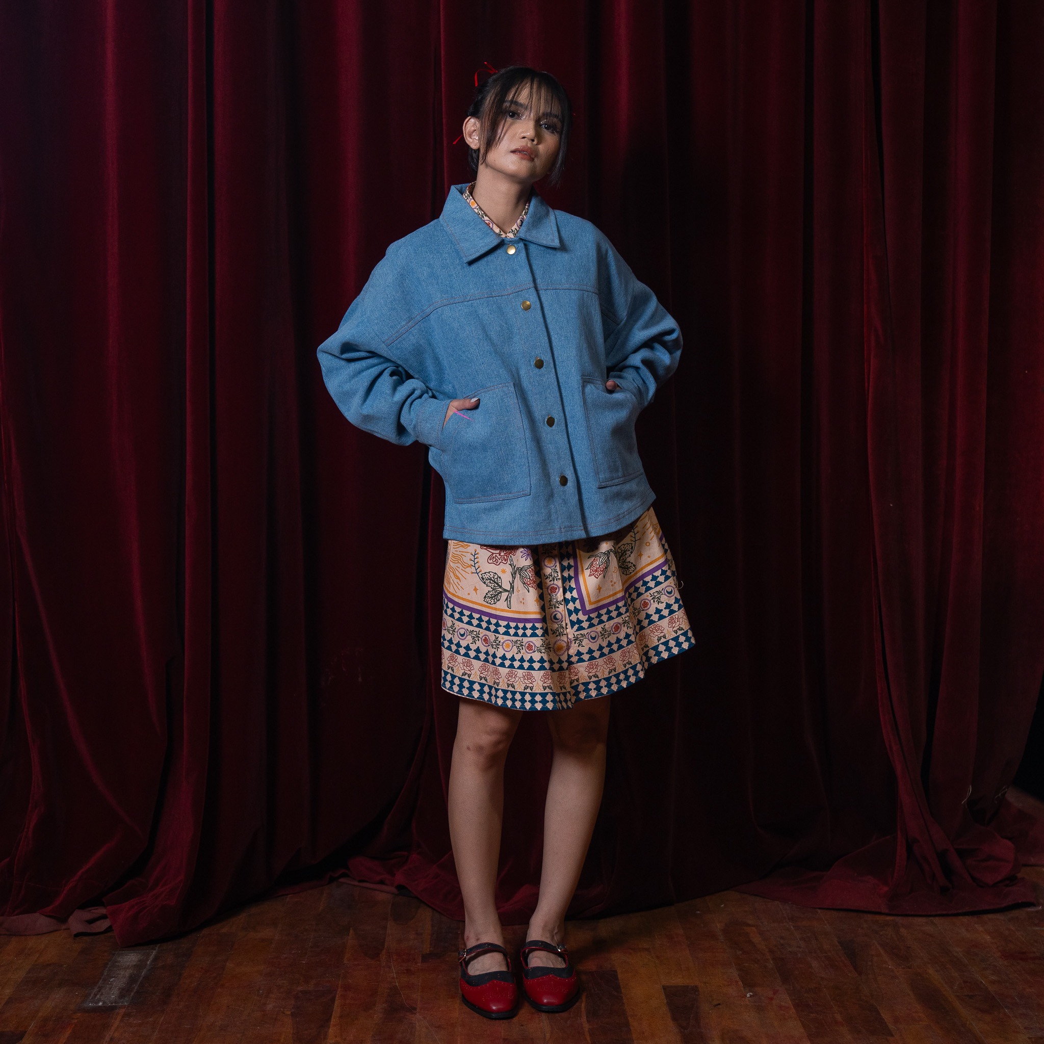 Phoenix Embroidery Jacket Light Blue Denim - Nonaetal X Dianable