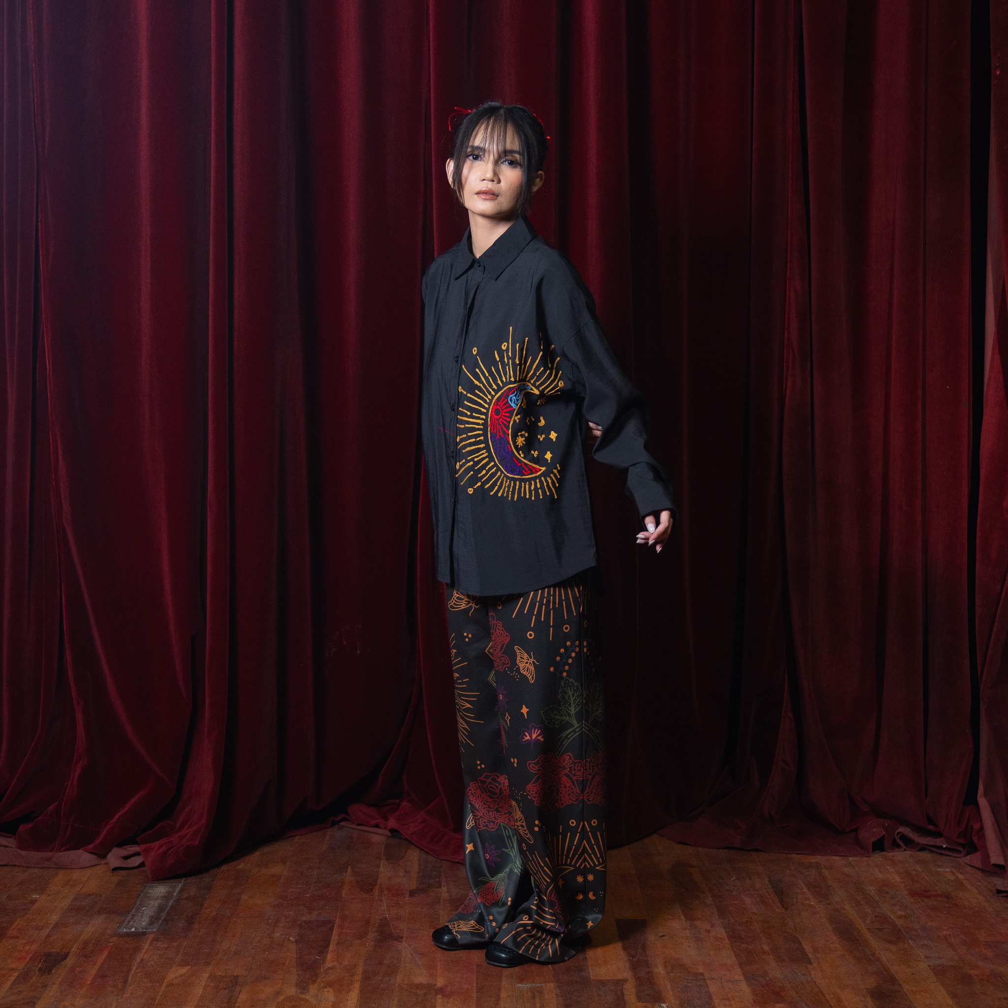 Phoenix Embroidery Shirt Black - Nonaetal X Dianable