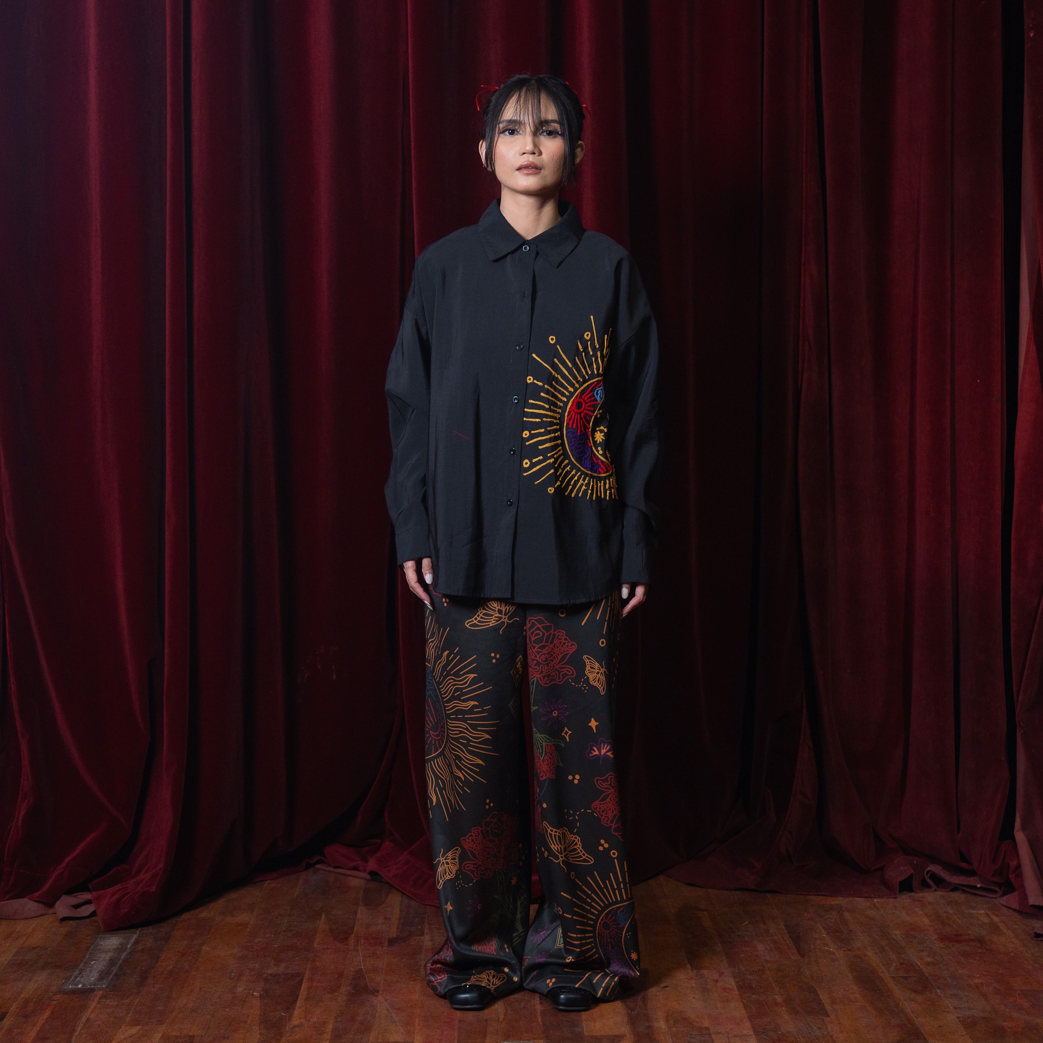 Phoenix Embroidery Shirt Black - Nonaetal X Dianable