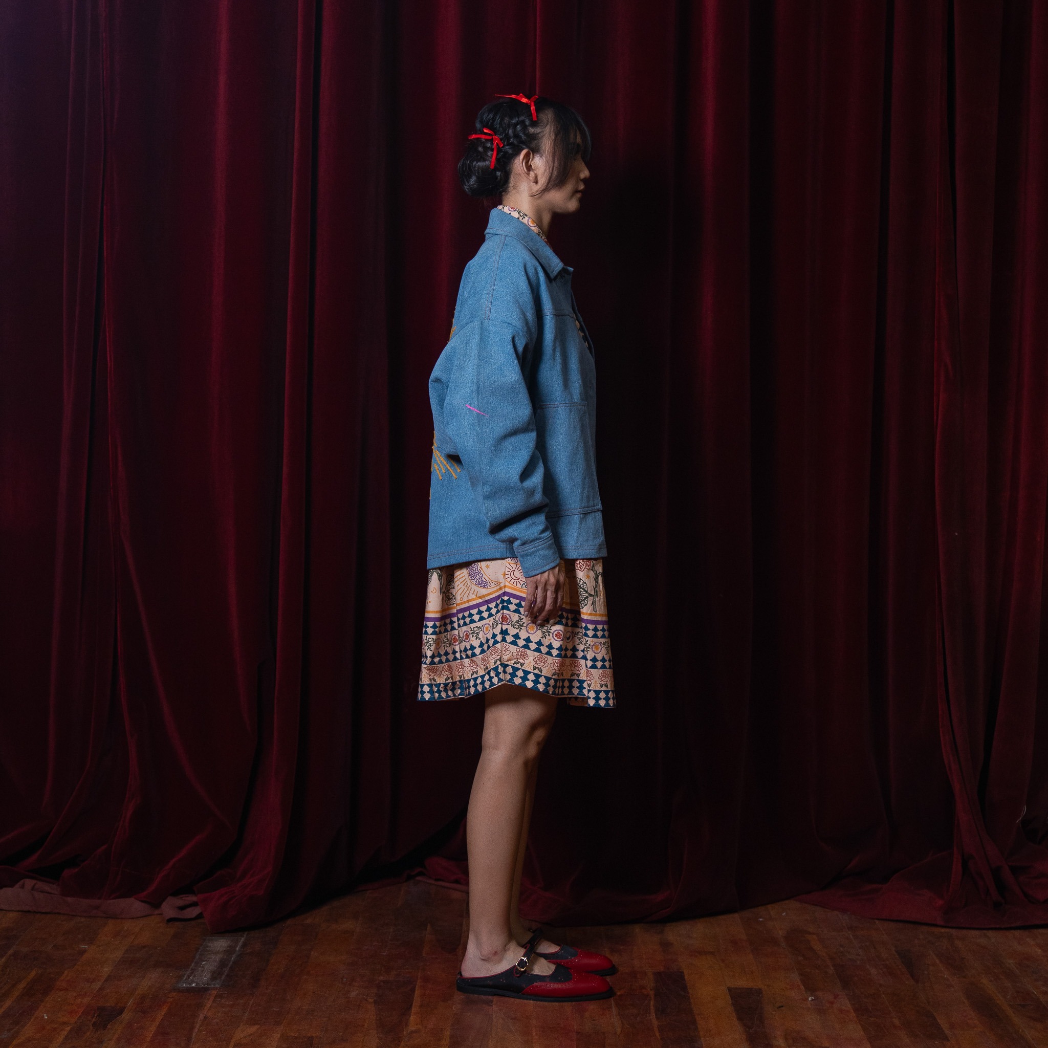 Phoenix Embroidery Jacket Light Blue Denim - Nonaetal X Dianable