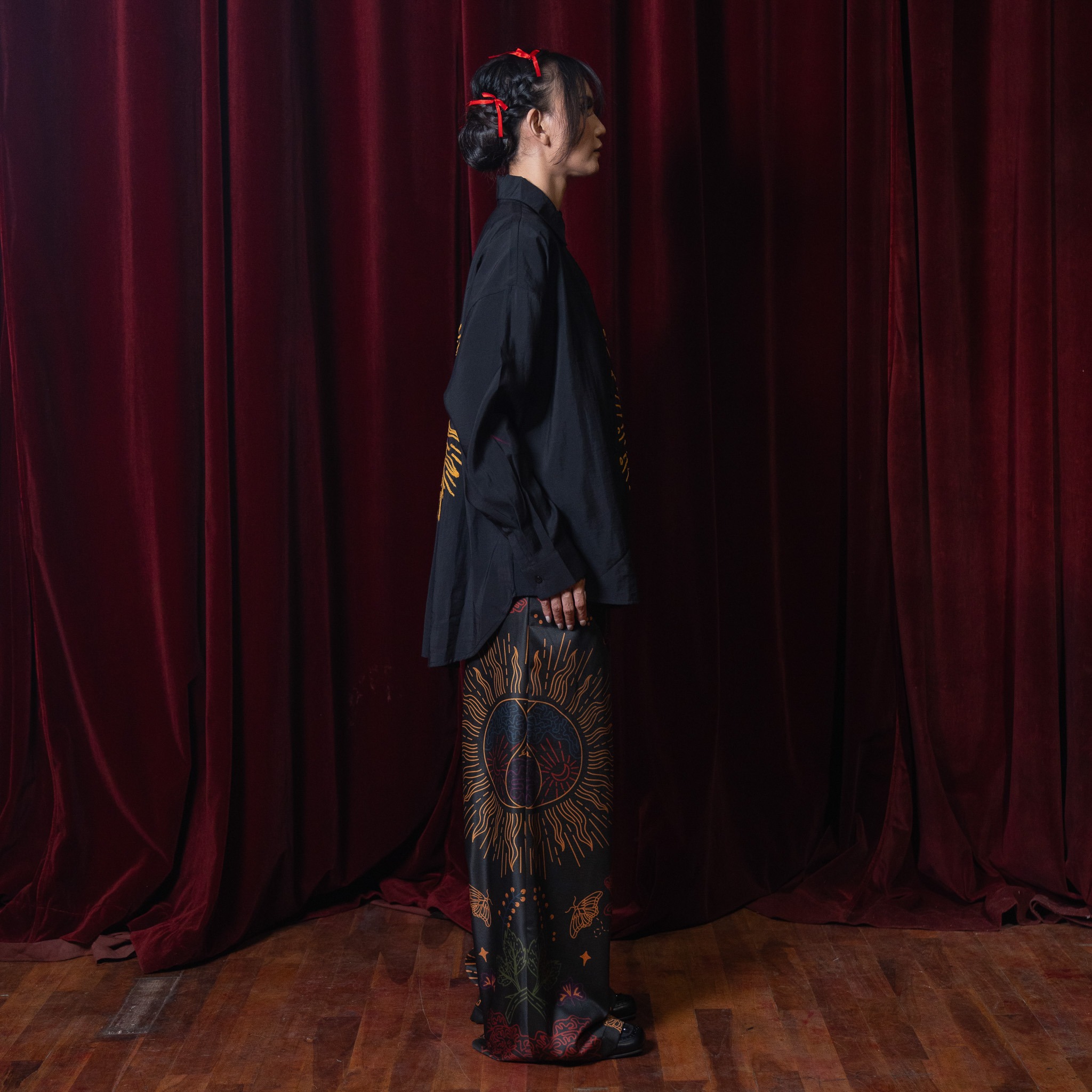 Phoenix Embroidery Shirt Black - Nonaetal X Dianable