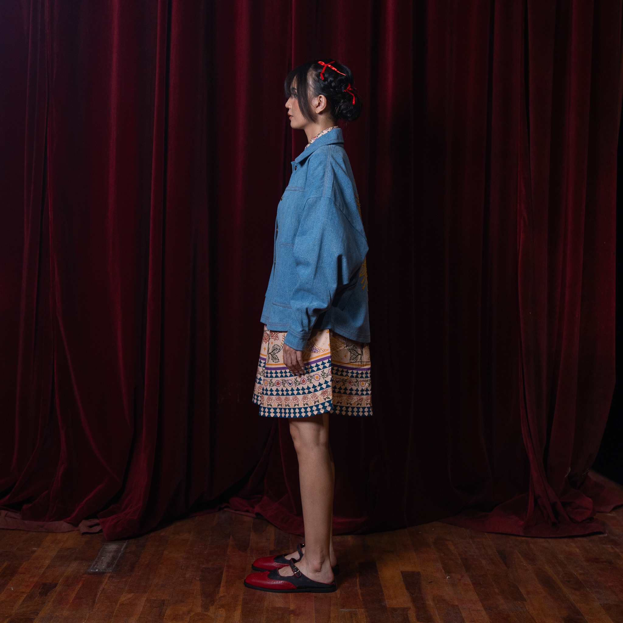 Phoenix Embroidery Jacket Light Blue Denim - Nonaetal X Dianable