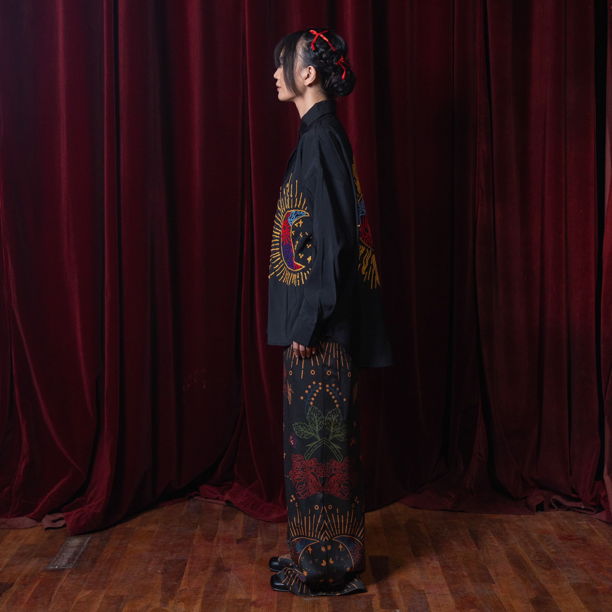 Phoenix Embroidery Shirt Black - Nonaetal X Dianable