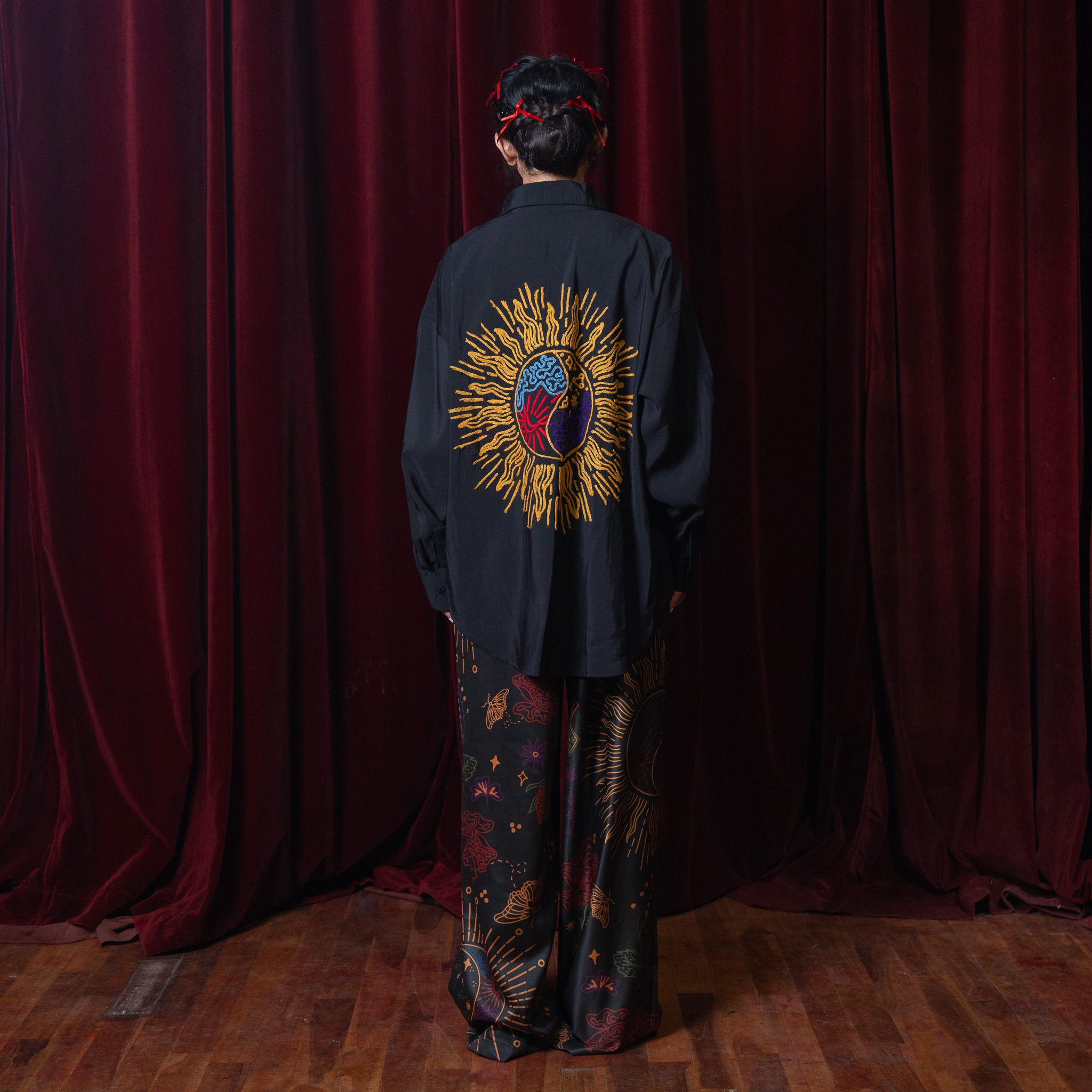 Phoenix Embroidery Shirt Black - Nonaetal X Dianable