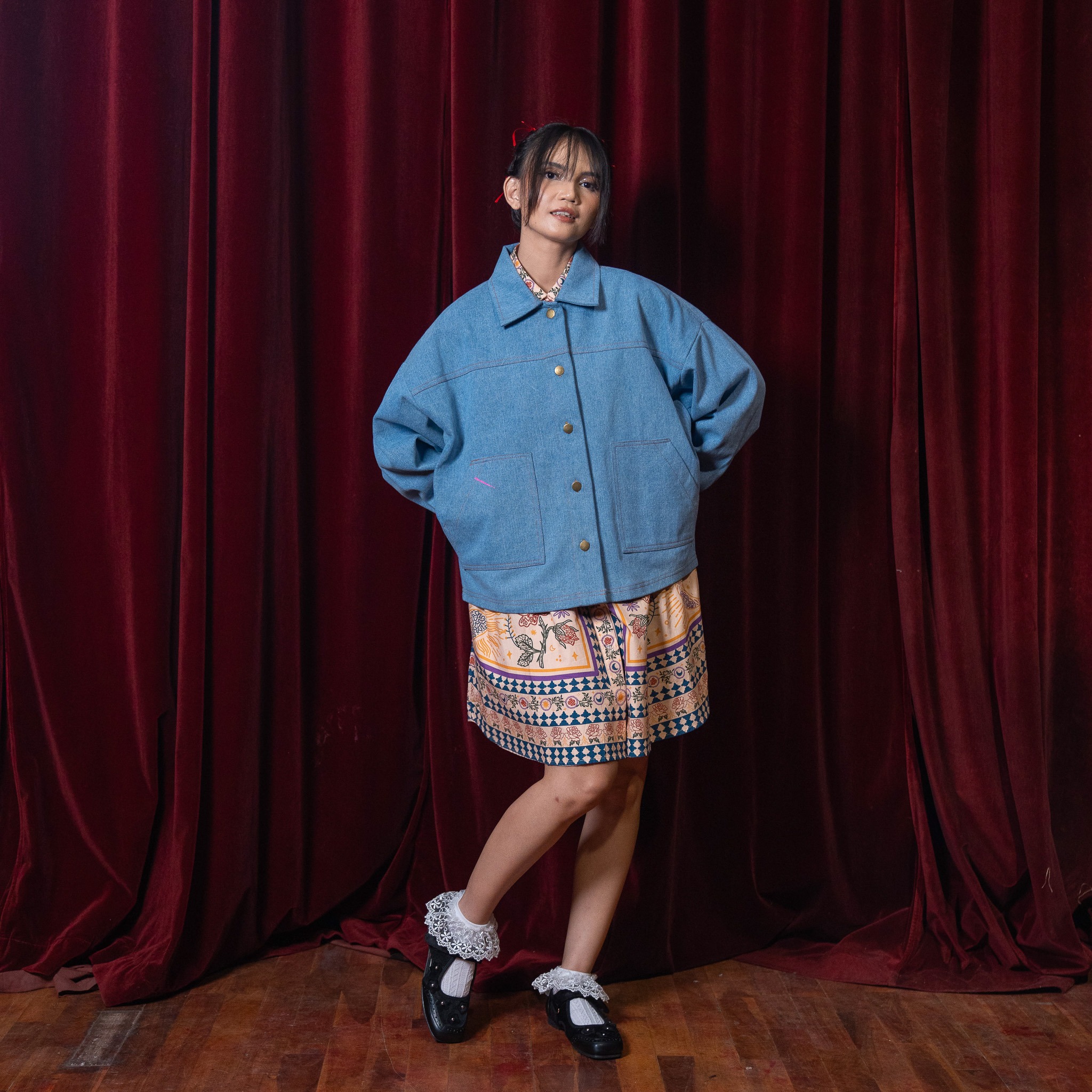 Phoenix Embroidery Jacket Light Blue Denim - Nonaetal X Dianable
