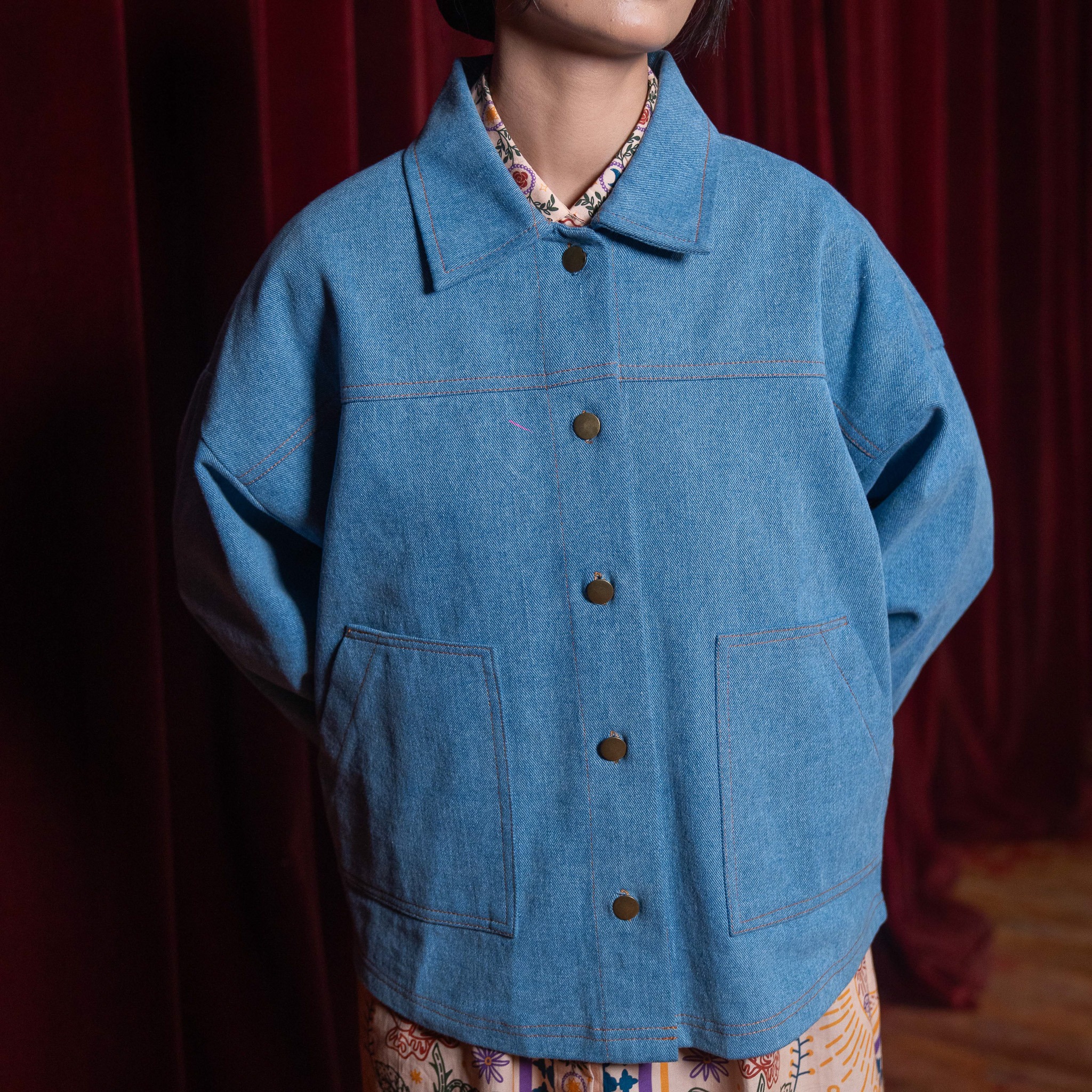 Phoenix Embroidery Jacket Light Blue Denim - Nonaetal X Dianable