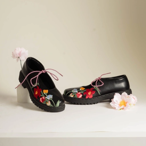 Flair Black Loafers Shoes - Dianable x Nabila Ishma