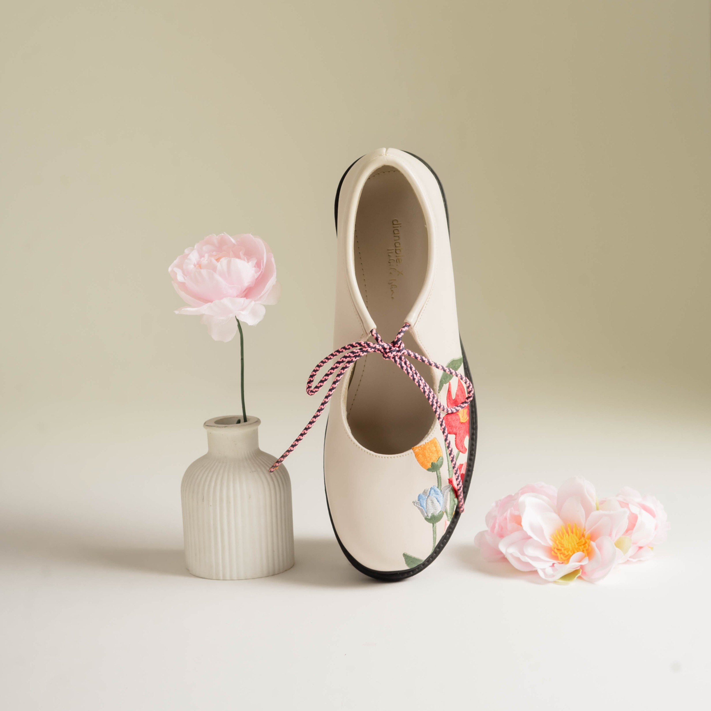 Flair Cream Loafers Shoes Dianable x Nabila Ishma