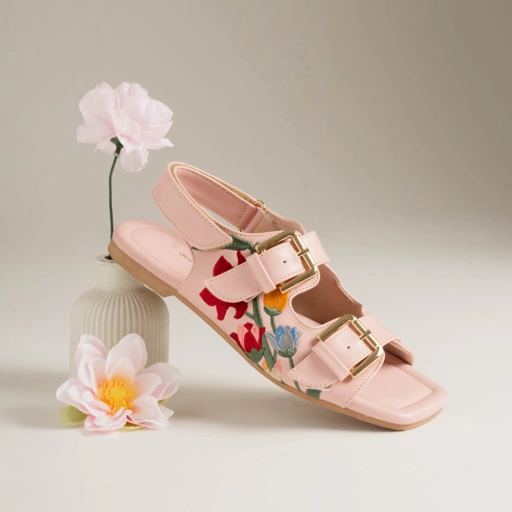 Image of Flea Pink Flat Sandals Dianable x Nabila Ishma