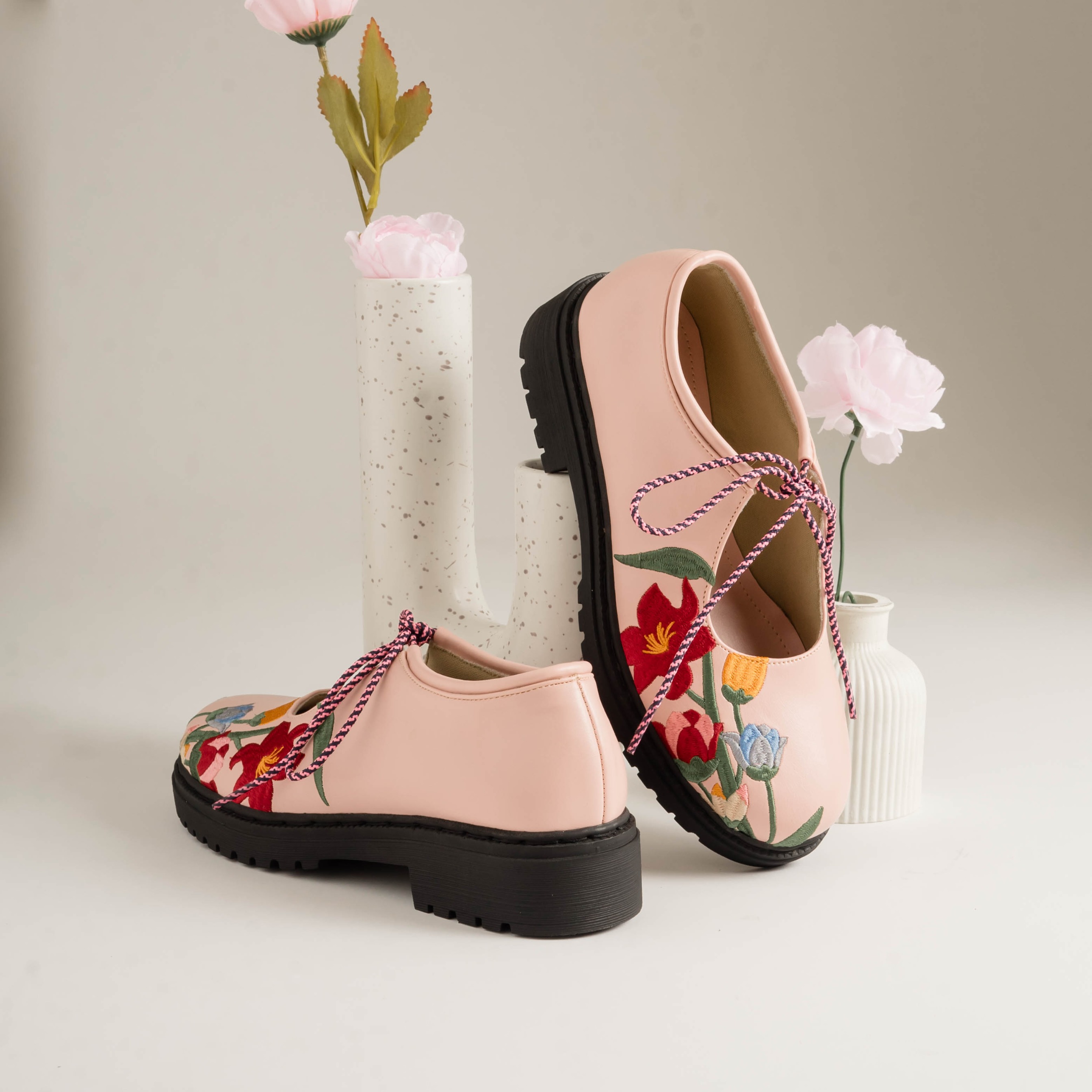 Flair Pink Loafers Shoes Dianable x Nabila Ishma