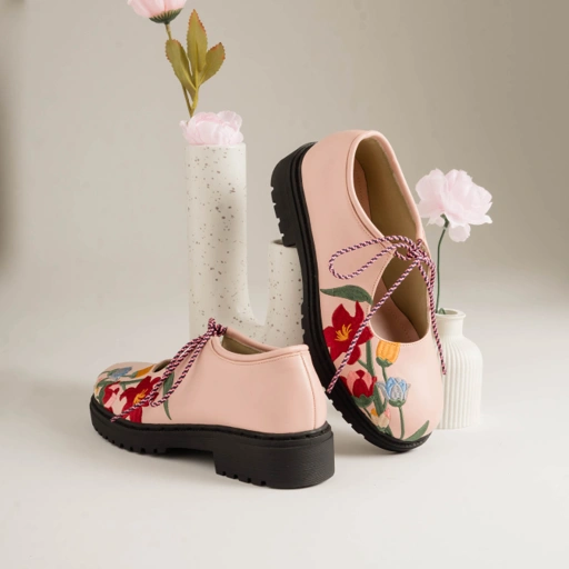 Image of Flair Pink Loafers Shoes Dianable x Nabila Ishma