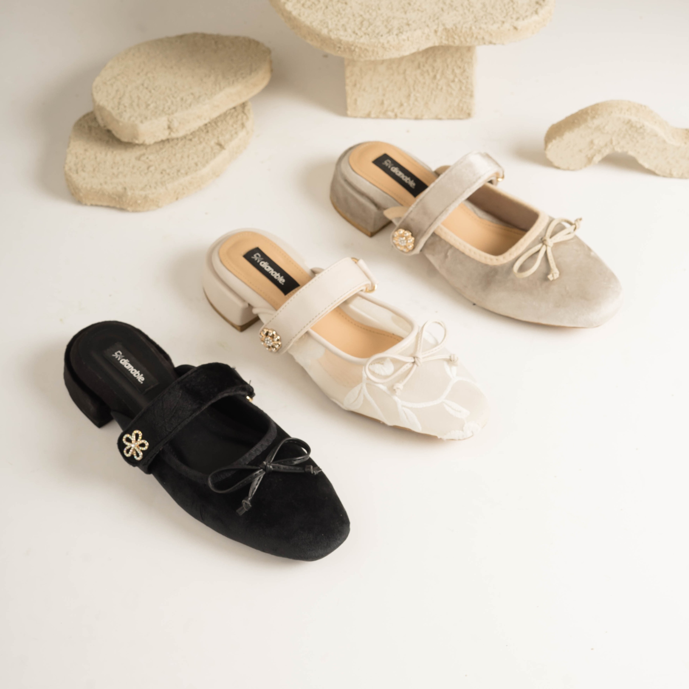 Lyria Heels Mules Shoes - Dianable