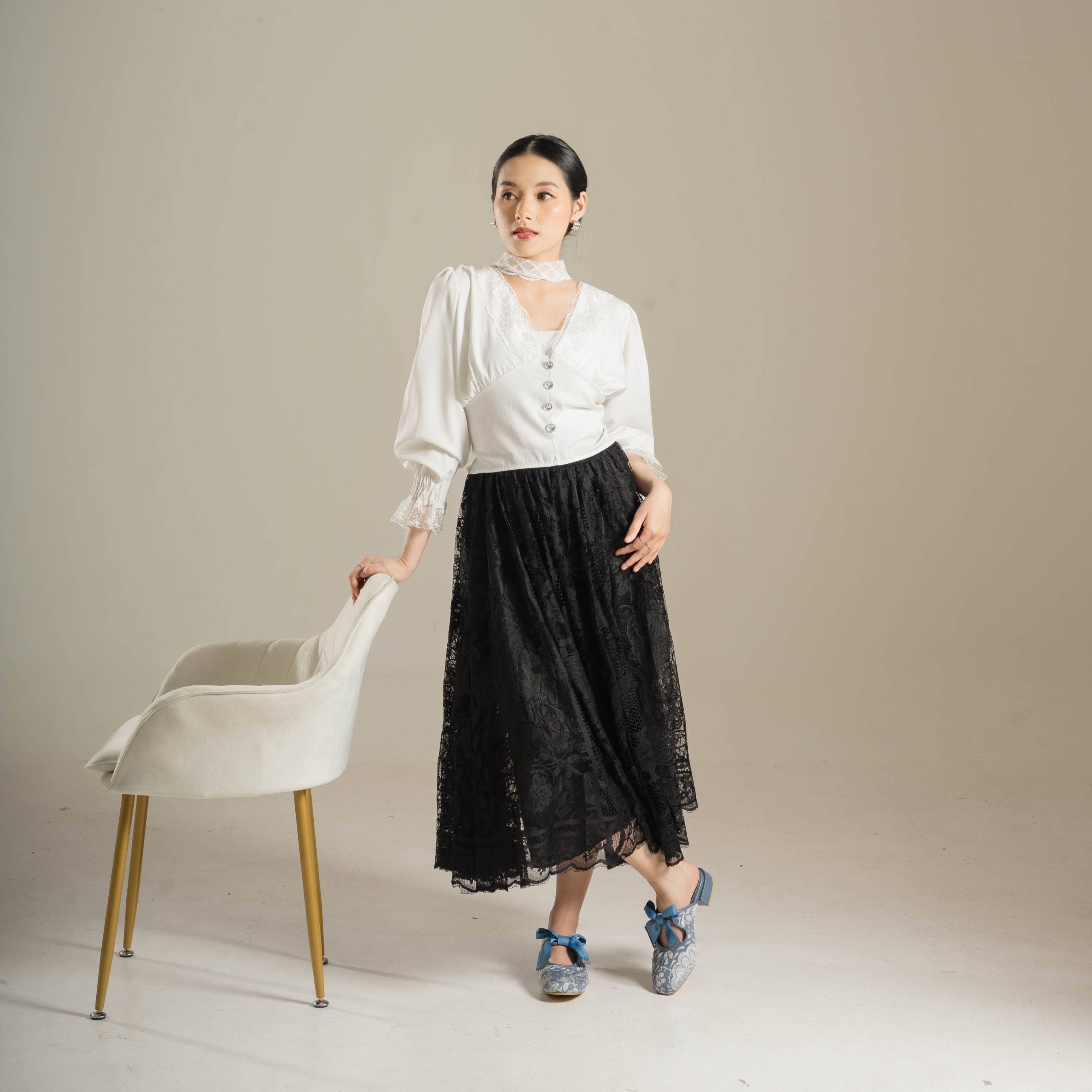 Priska Heels Mules Sepatu Wanita - Dianable