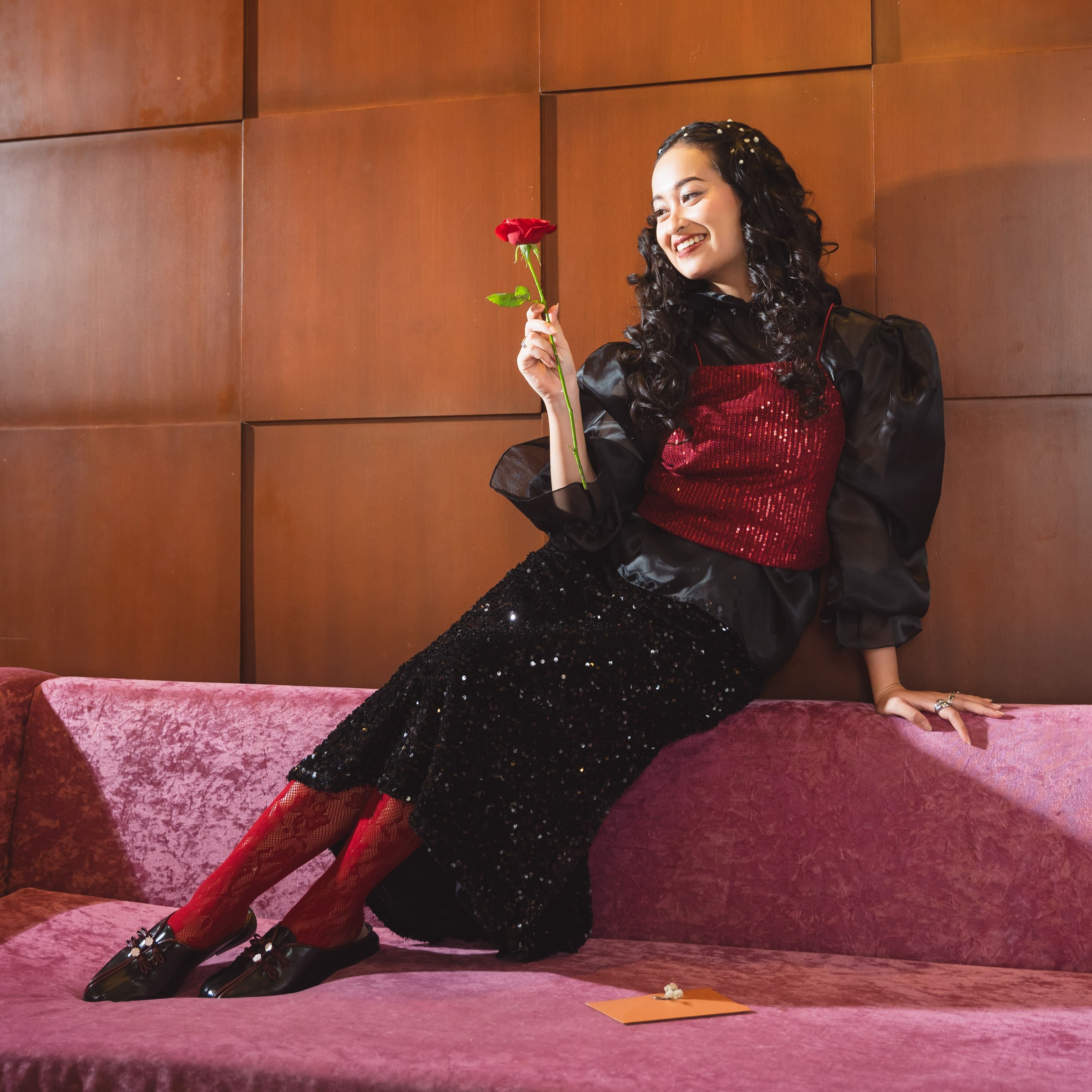 Dianable - Sachi Black Cheongsam Mules Wanita