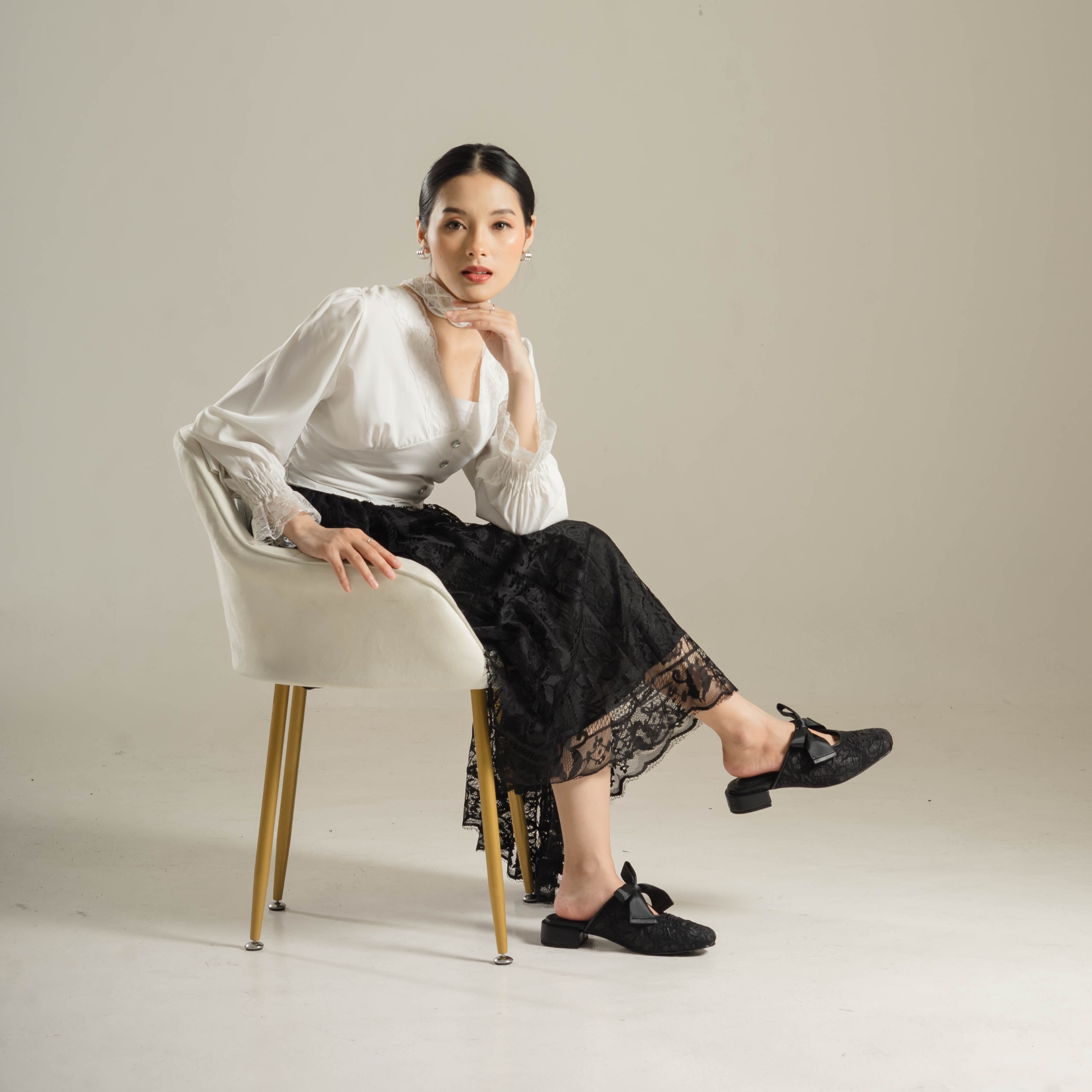 Priska Heels Mules Sepatu Wanita - Dianable