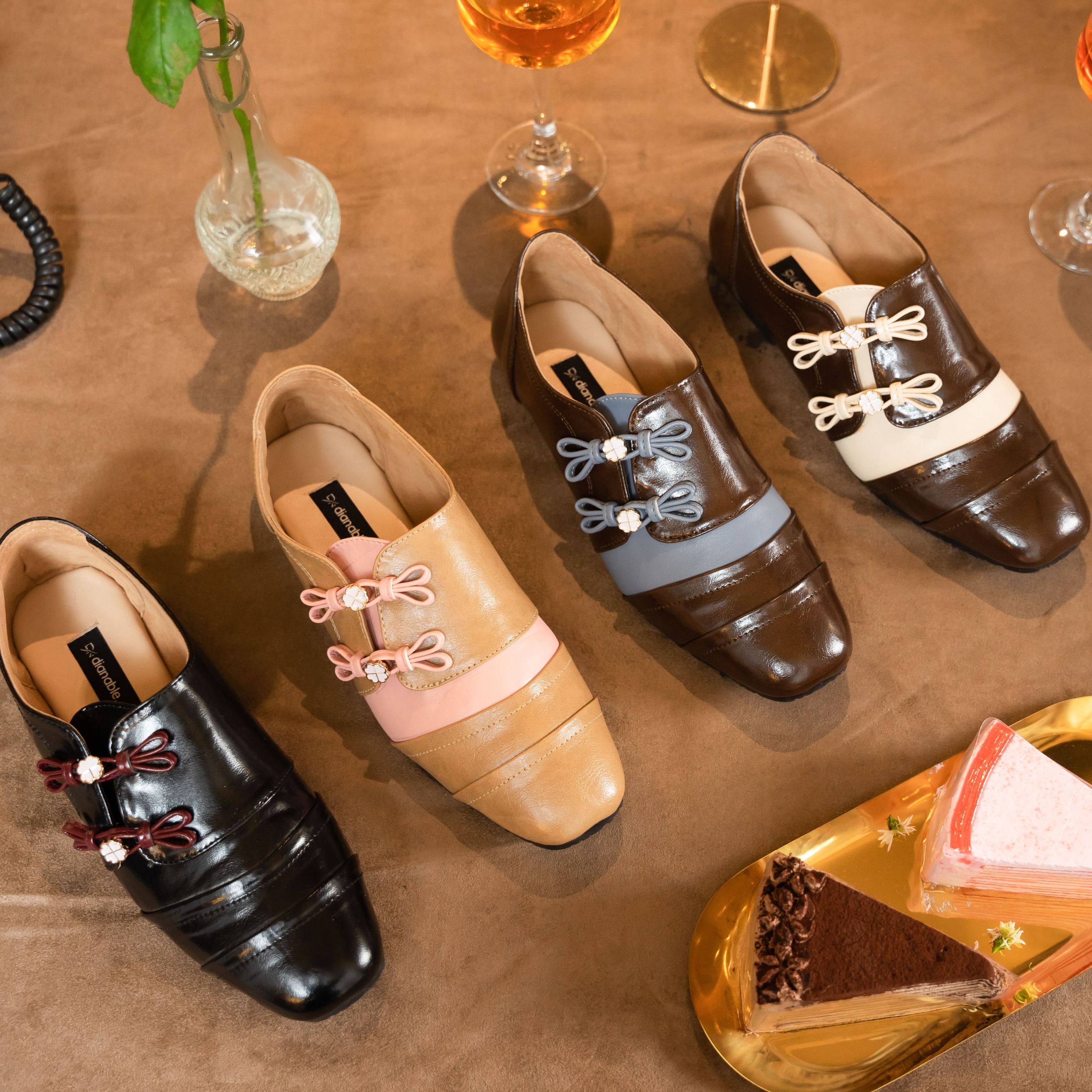 Dianable - Ruka Black Choengsam  Flatshoes Wanita