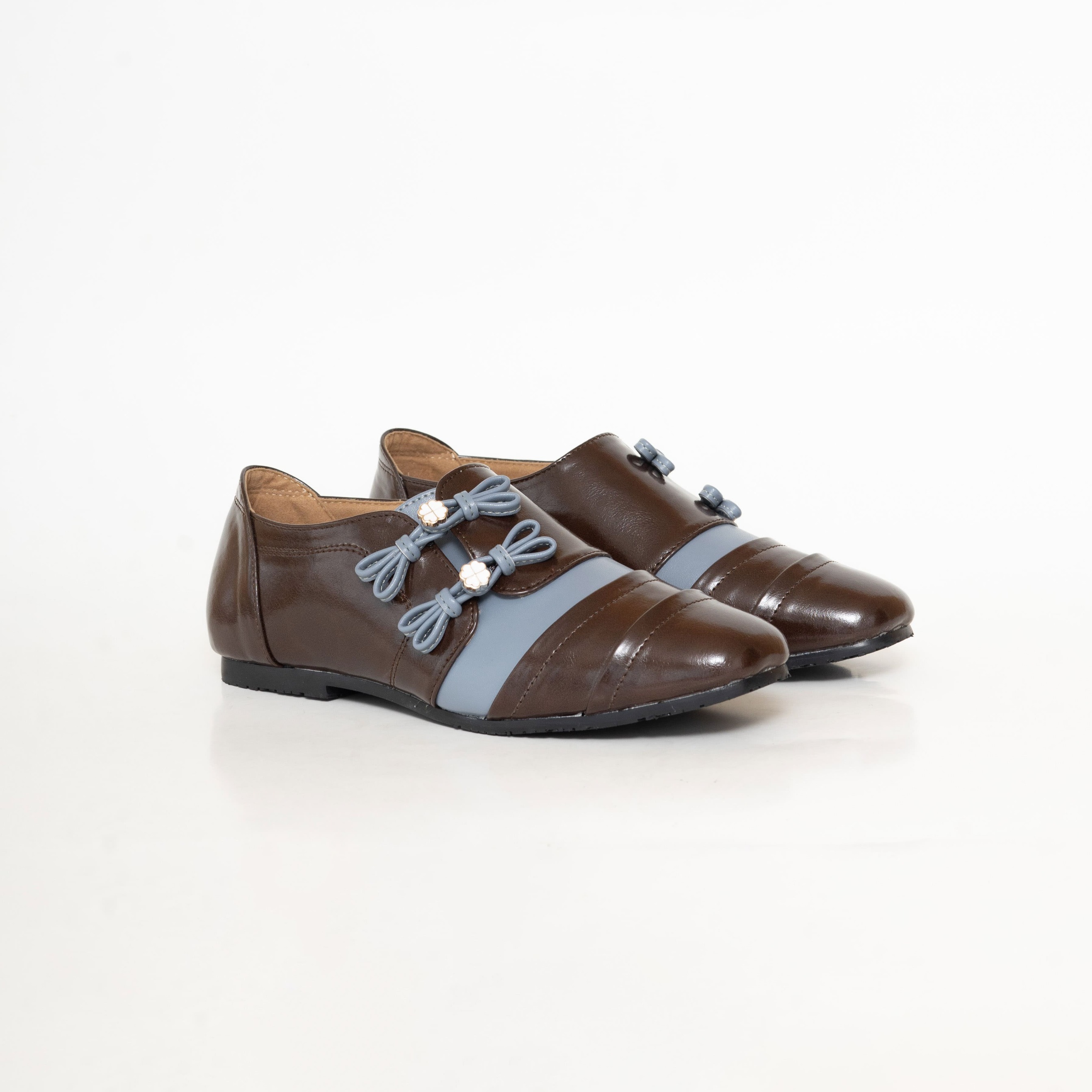 Ruka Blue Choco Choengsam Flatshoes Wanita - Dianable