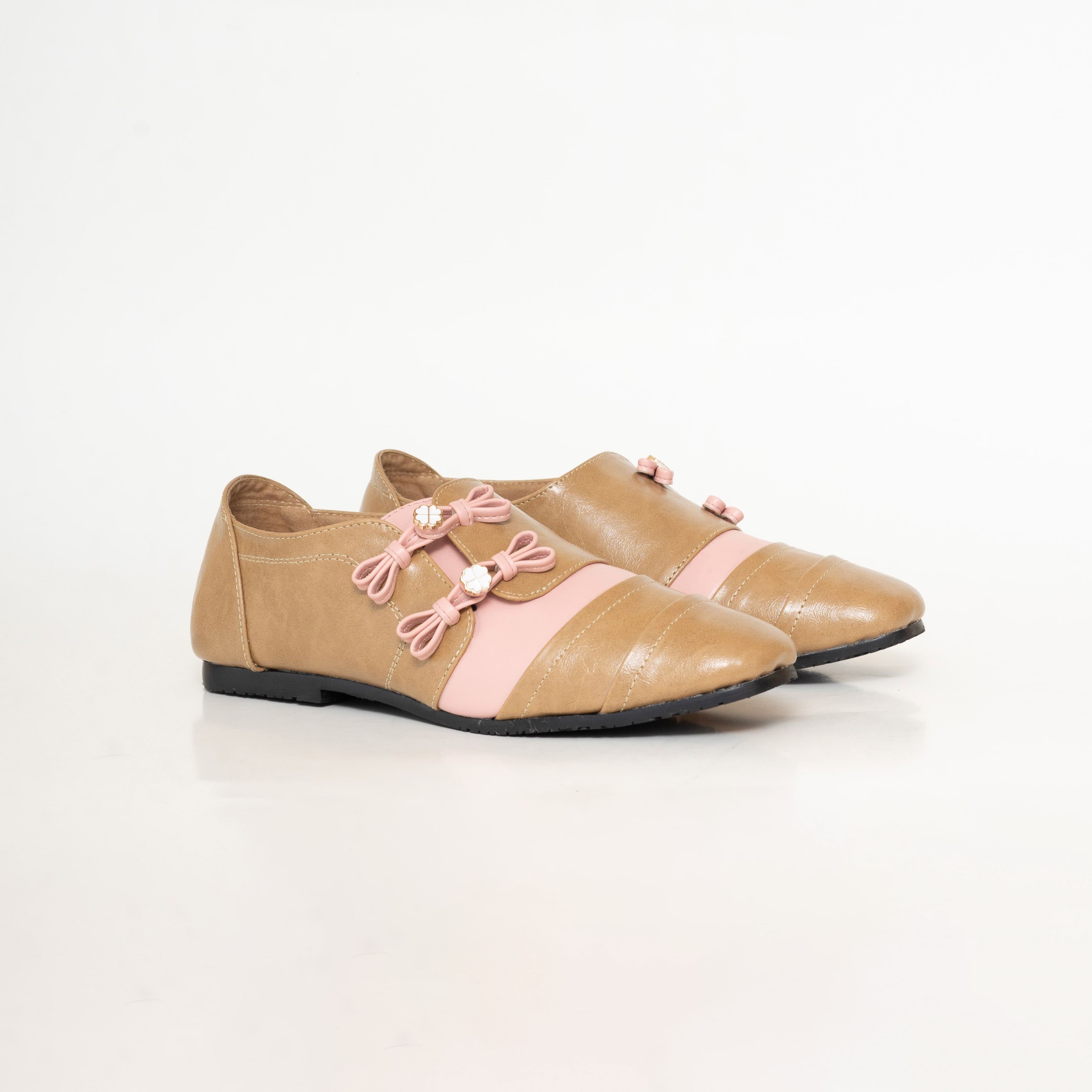 Ruka Pink Latte Choengsam Flatshoes Wanita - Dianable