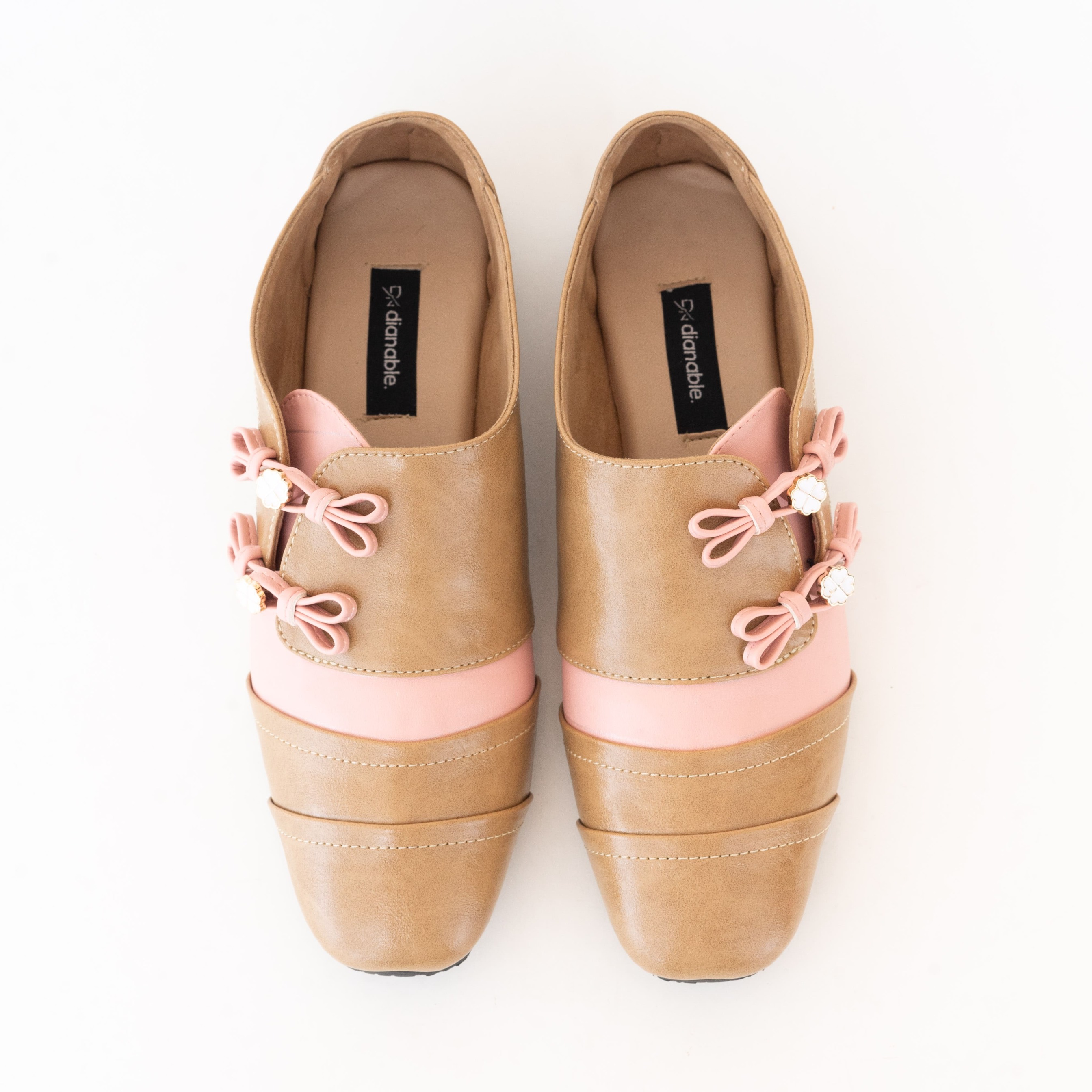 Ruka Pink Latte Choengsam Flatshoes Wanita - Dianable
