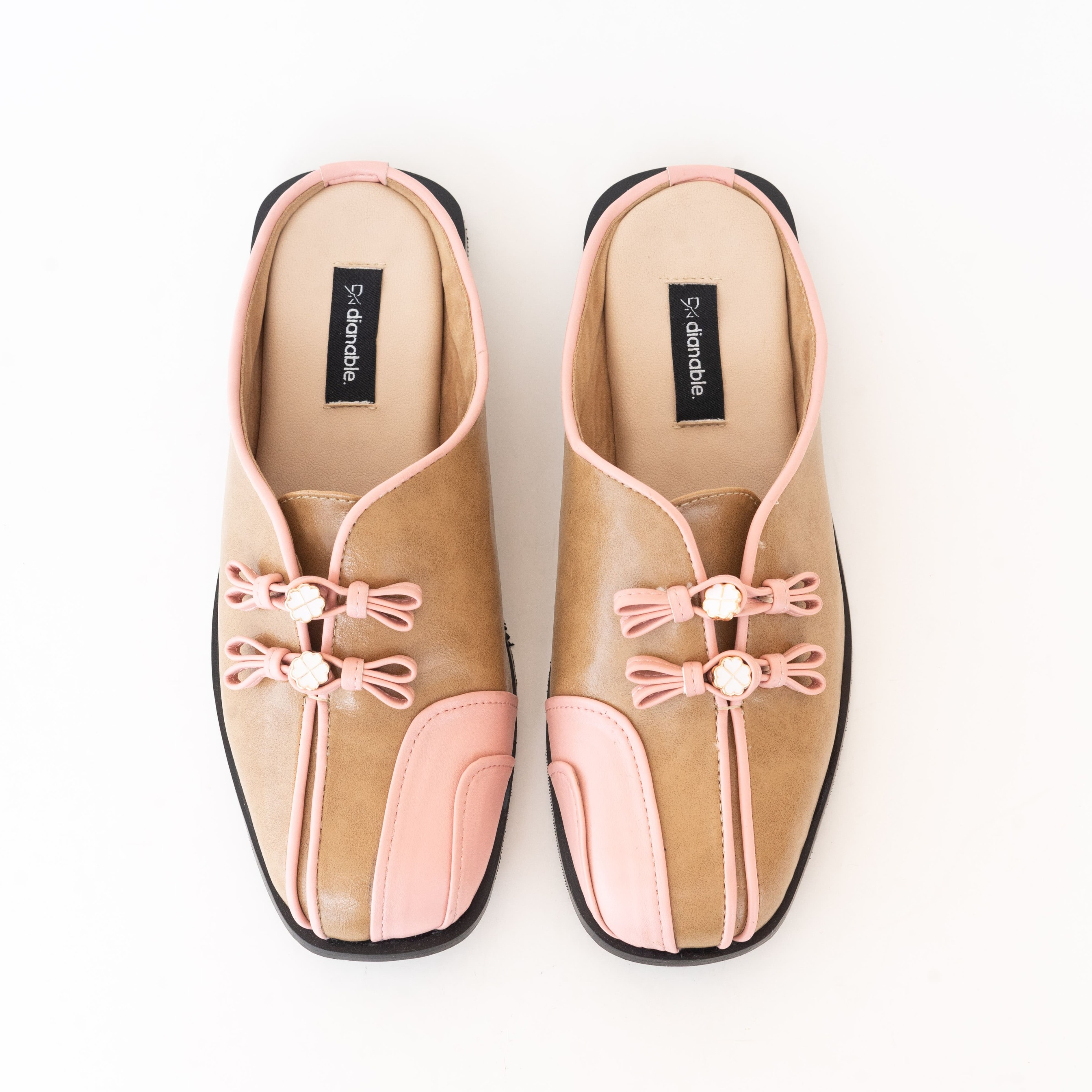 Dianable – Sachi Pink Latte Cheongsam Mules Wanita