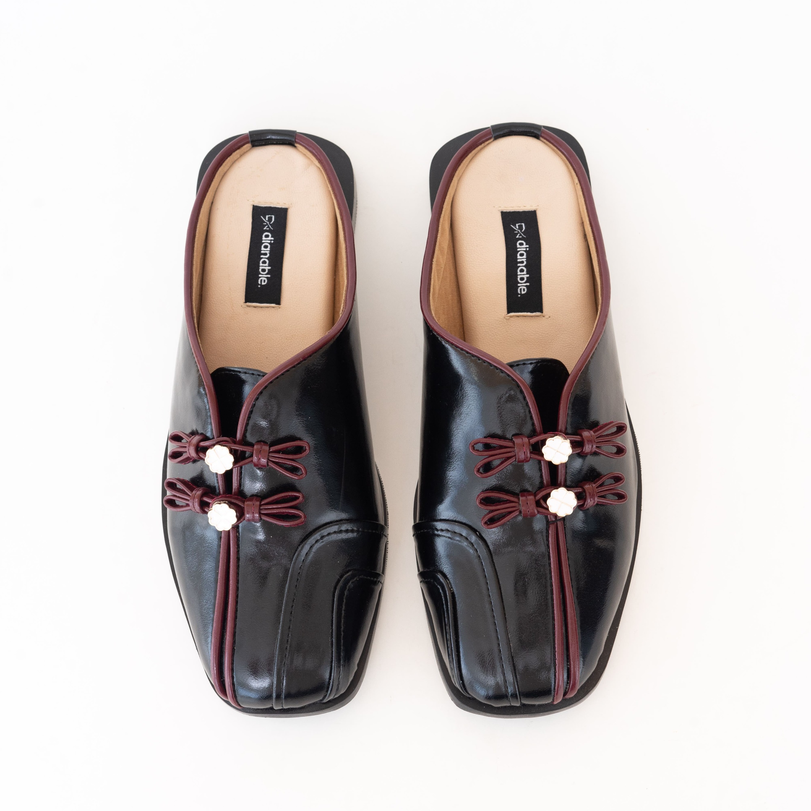 Dianable - Sachi Black Cheongsam Mules Wanita