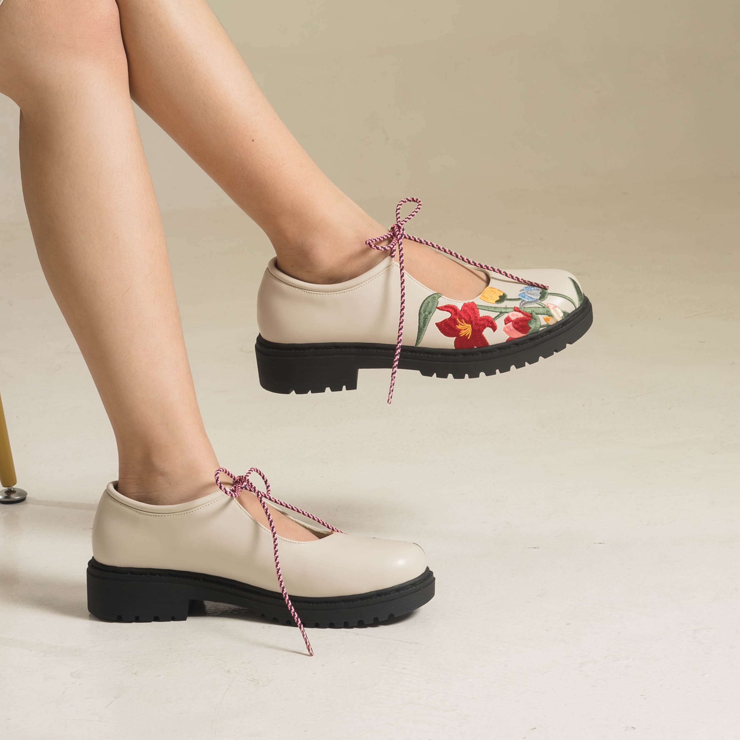 Flair Cream Loafers Shoes Dianable x Nabila Ishma