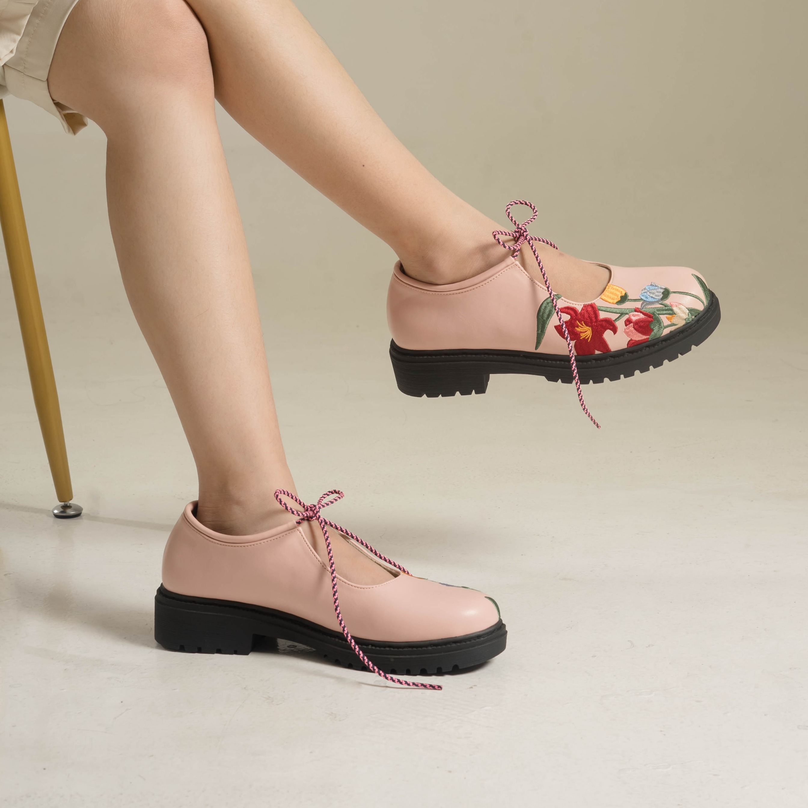 Flair Pink Loafers Shoes Dianable x Nabila Ishma