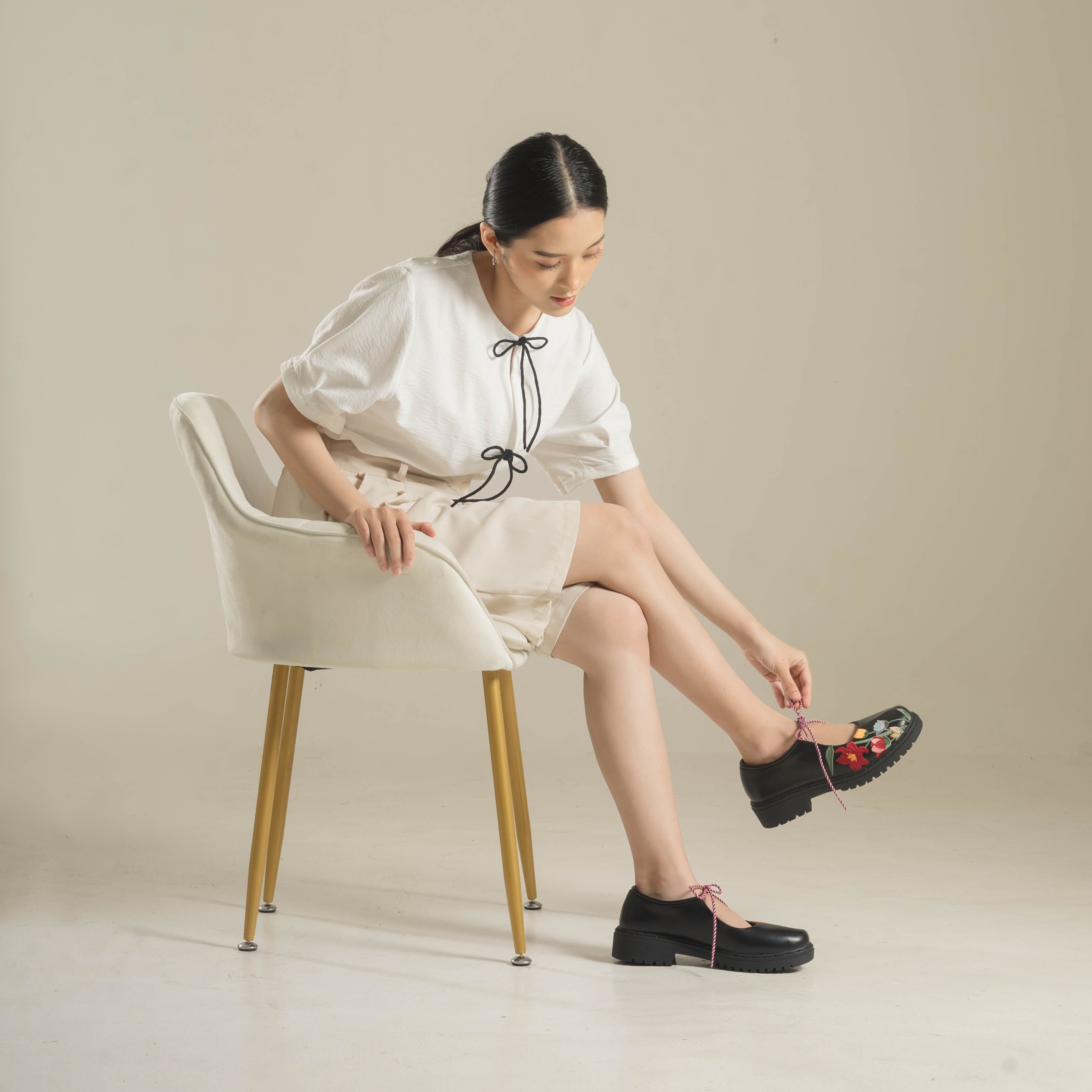 Flair Black Loafers Shoes - Dianable x Nabila Ishma
