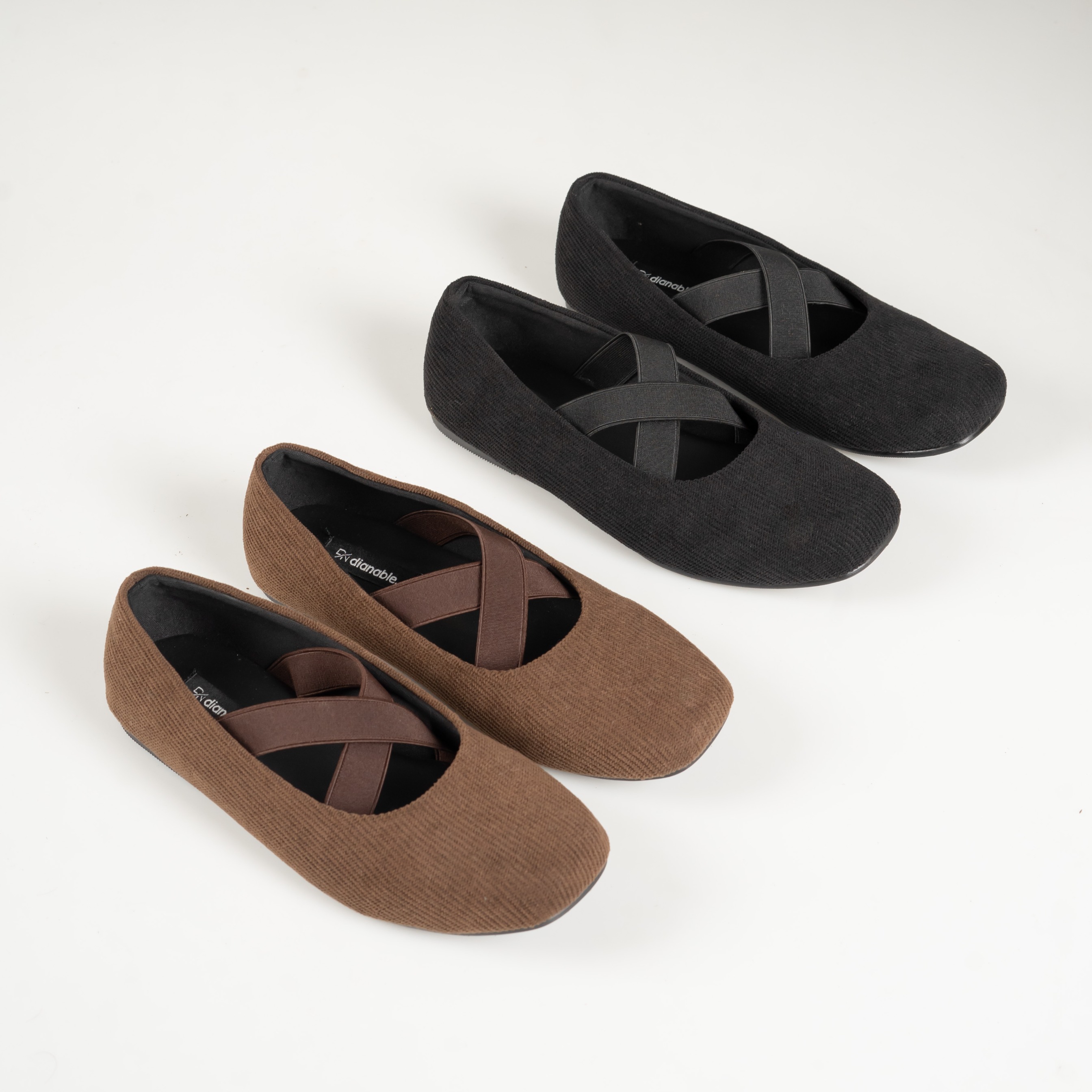 Dianable - Naomi Flasthoes Sepatu Wanita (Black - Brown)