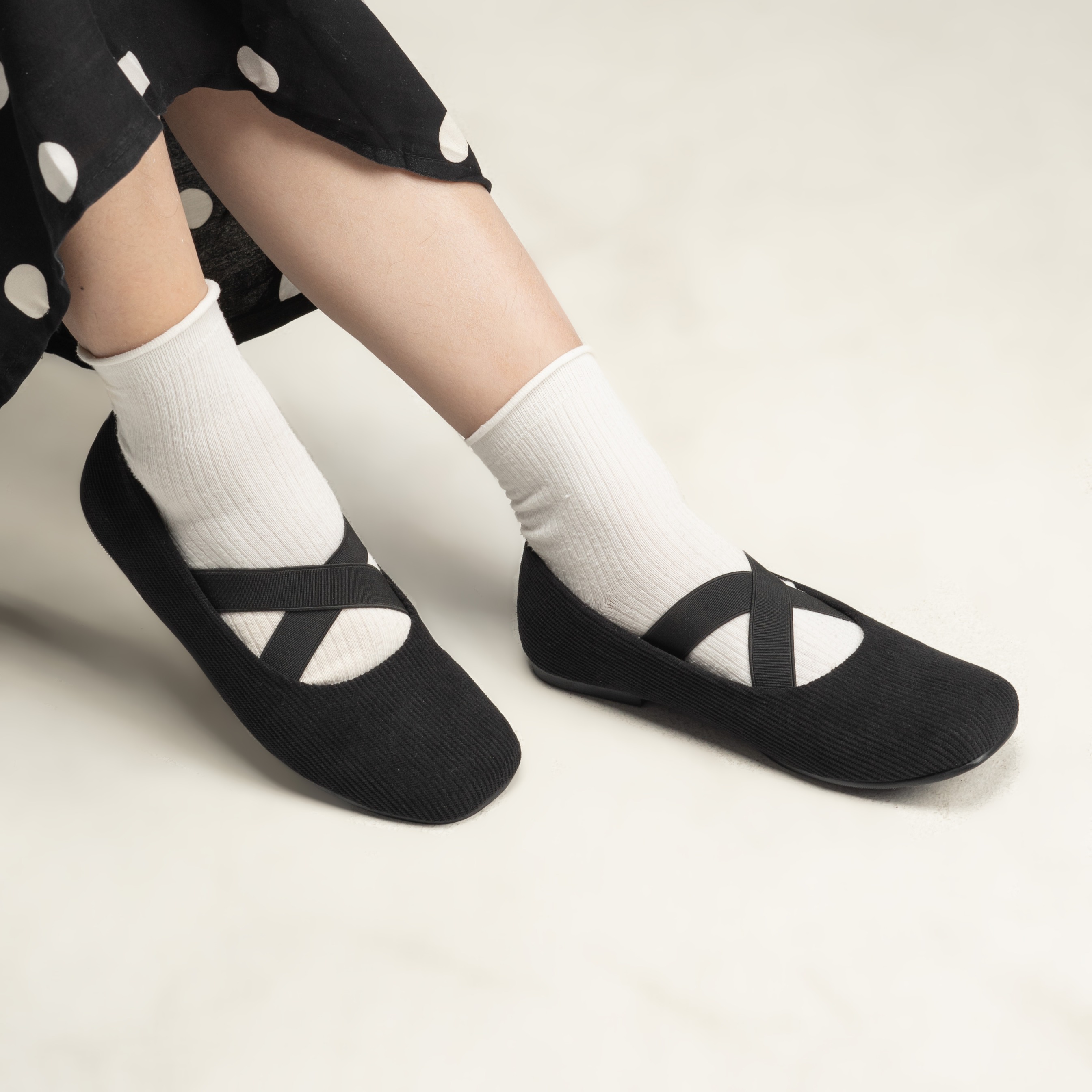 Dianable - Naomi Flasthoes Sepatu Wanita (Black - Brown)