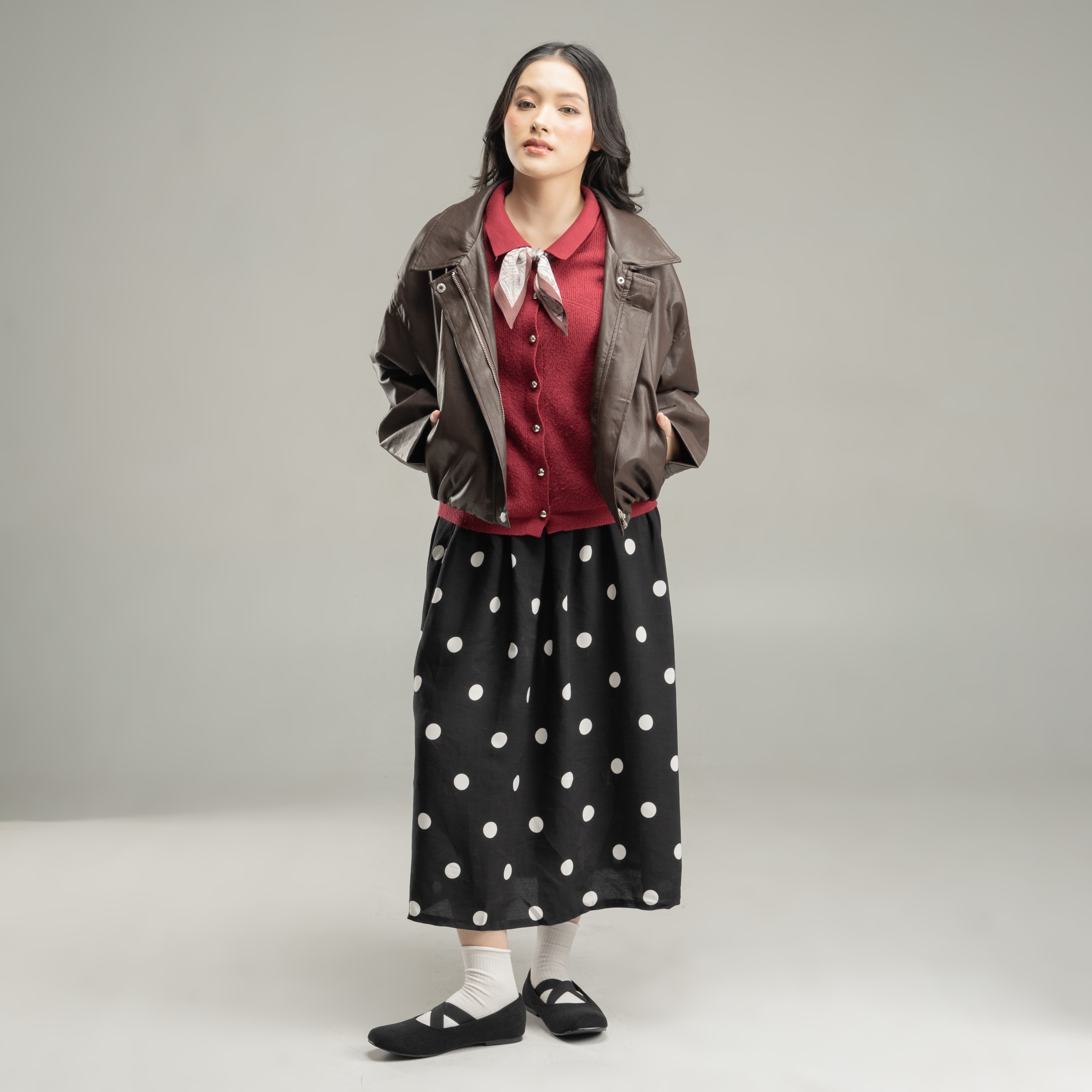 Dianable - Naomi Flasthoes Sepatu Wanita (Black - Brown)