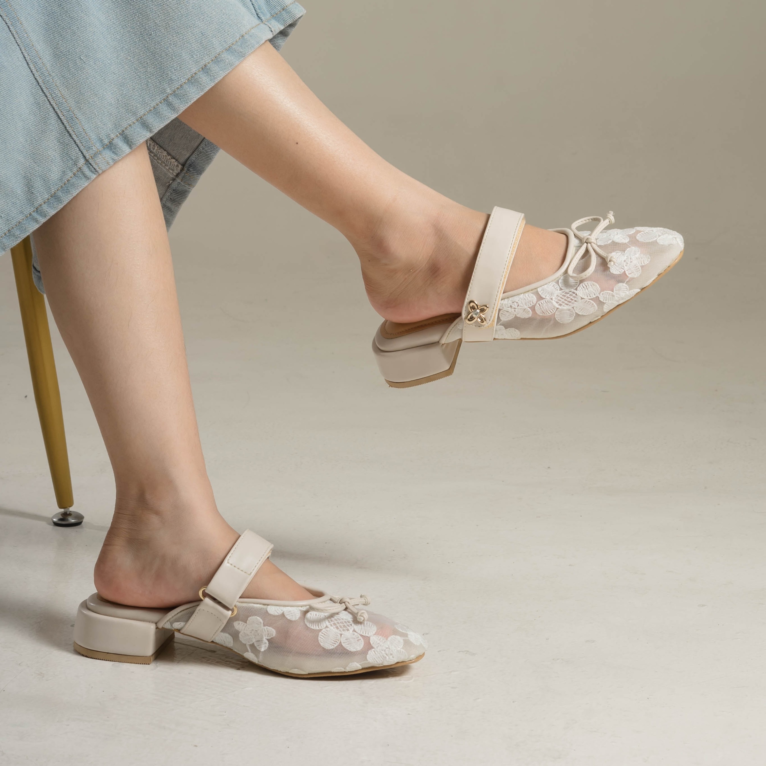 Lyria Heels Mules Shoes - Dianable