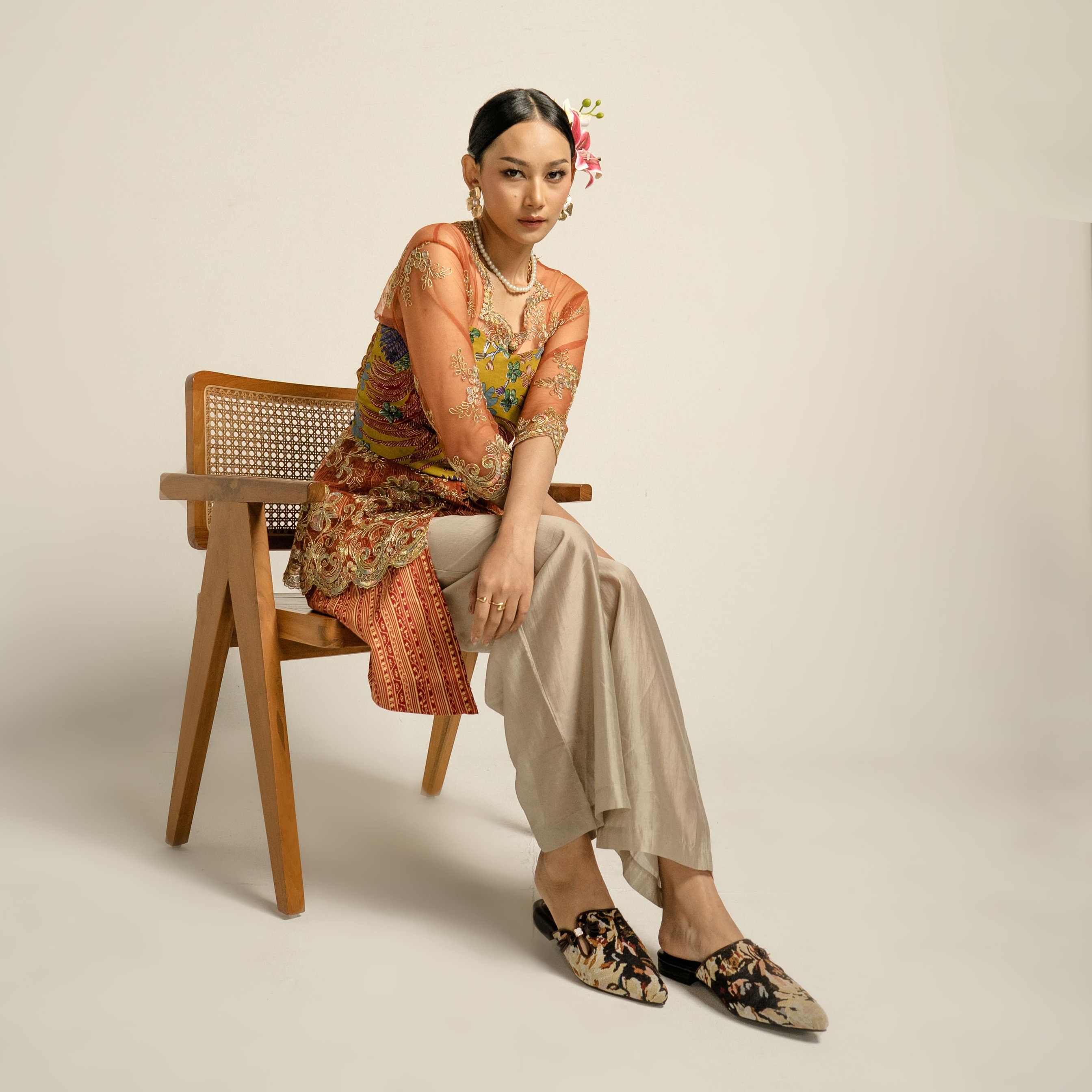 Sawa Mules Wanita Motif Etnik Premium - Dianable