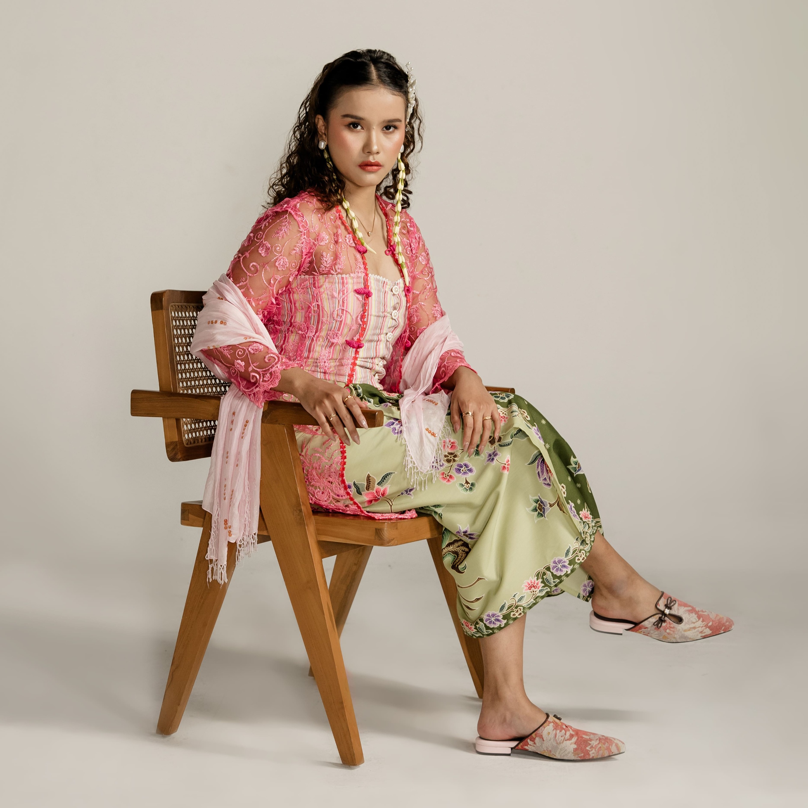 Sawa Mules Wanita Motif Etnik Premium - Dianable