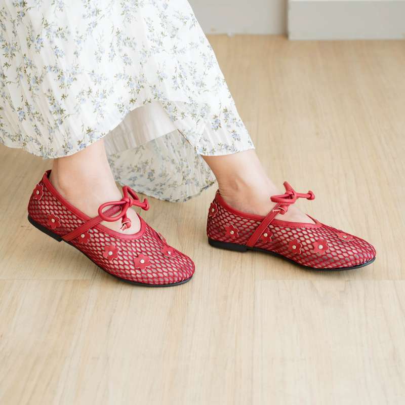 Deena Maroon Flatshoes Sepatu Wanita - Dianable