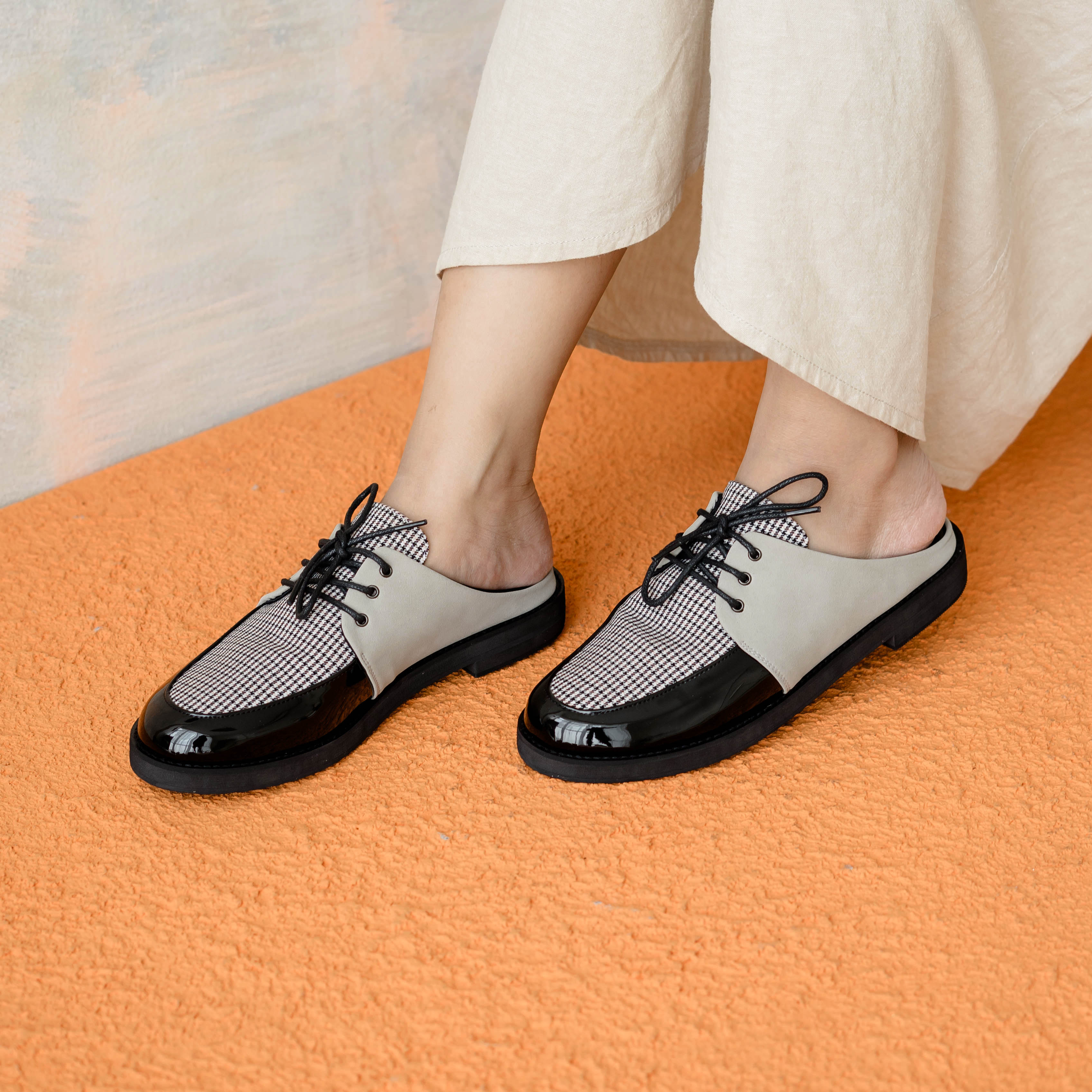 Amara Stone Gray Oxford Shoes Dianable
