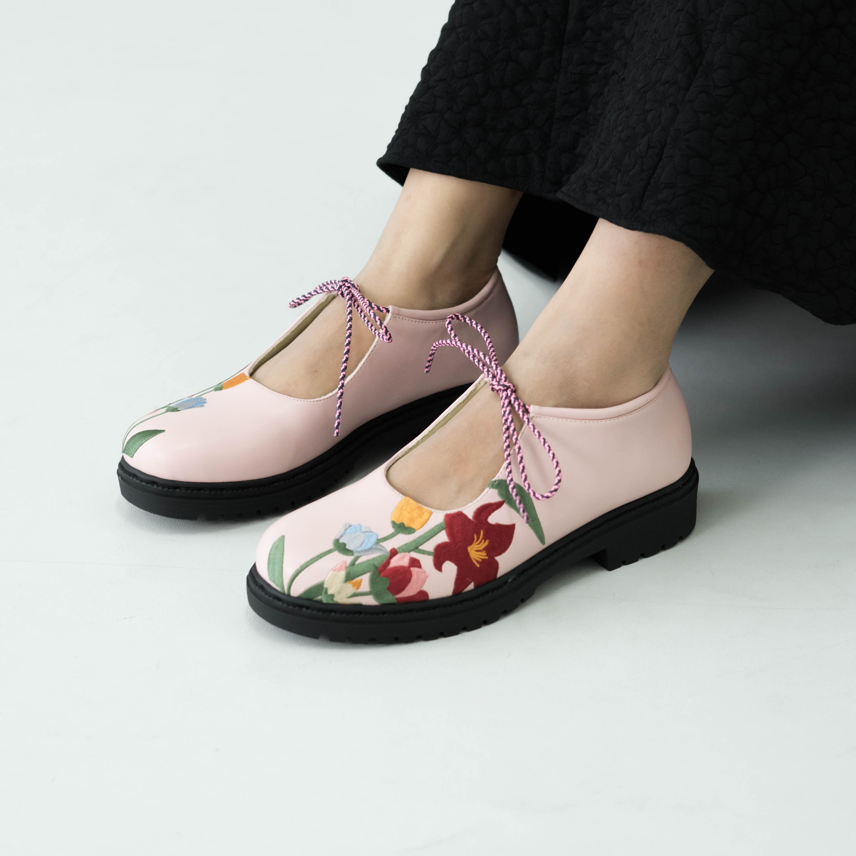 Flair Pink Loafers Shoes Dianable x Nabila Ishma