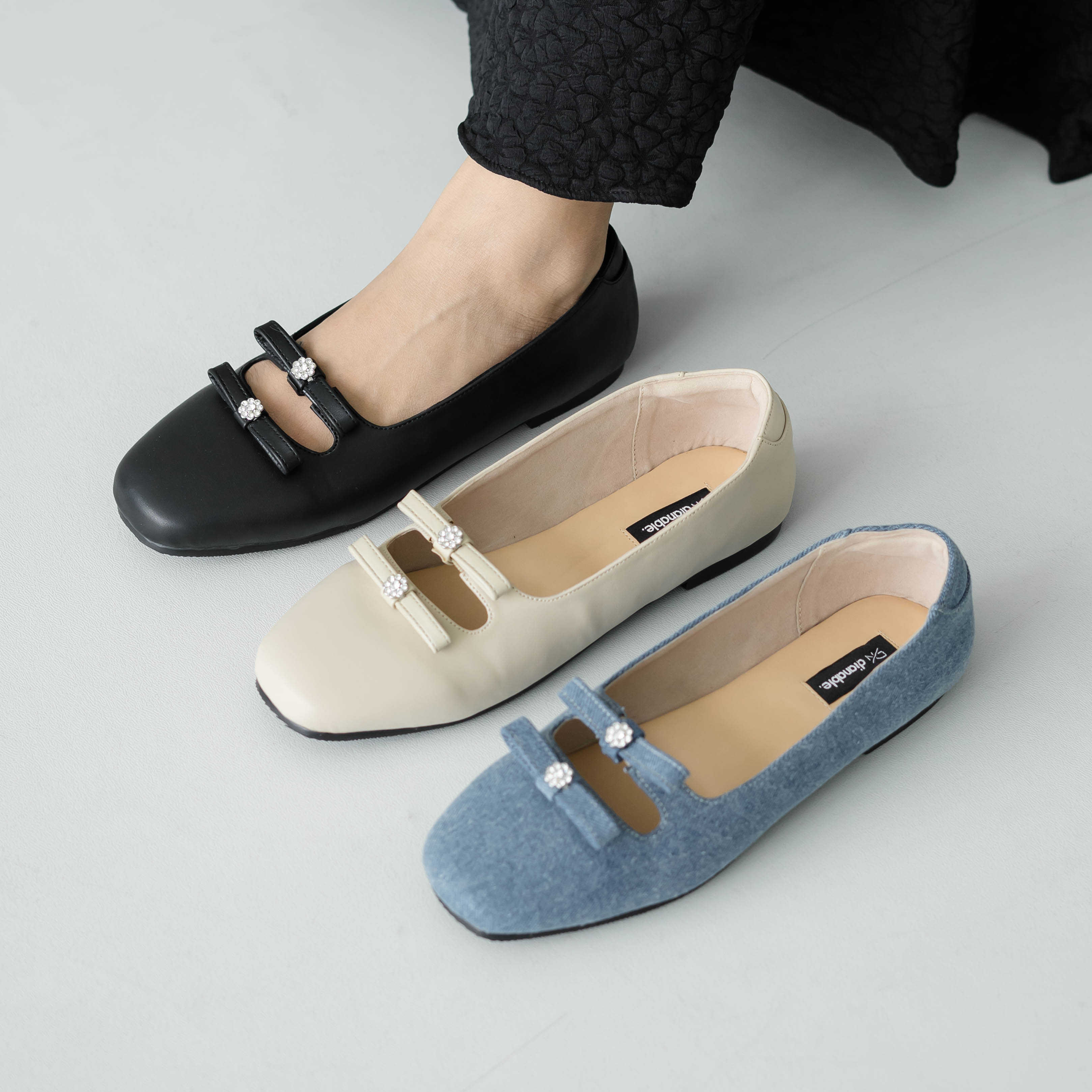 Lily Black Flat Shoes Dianable