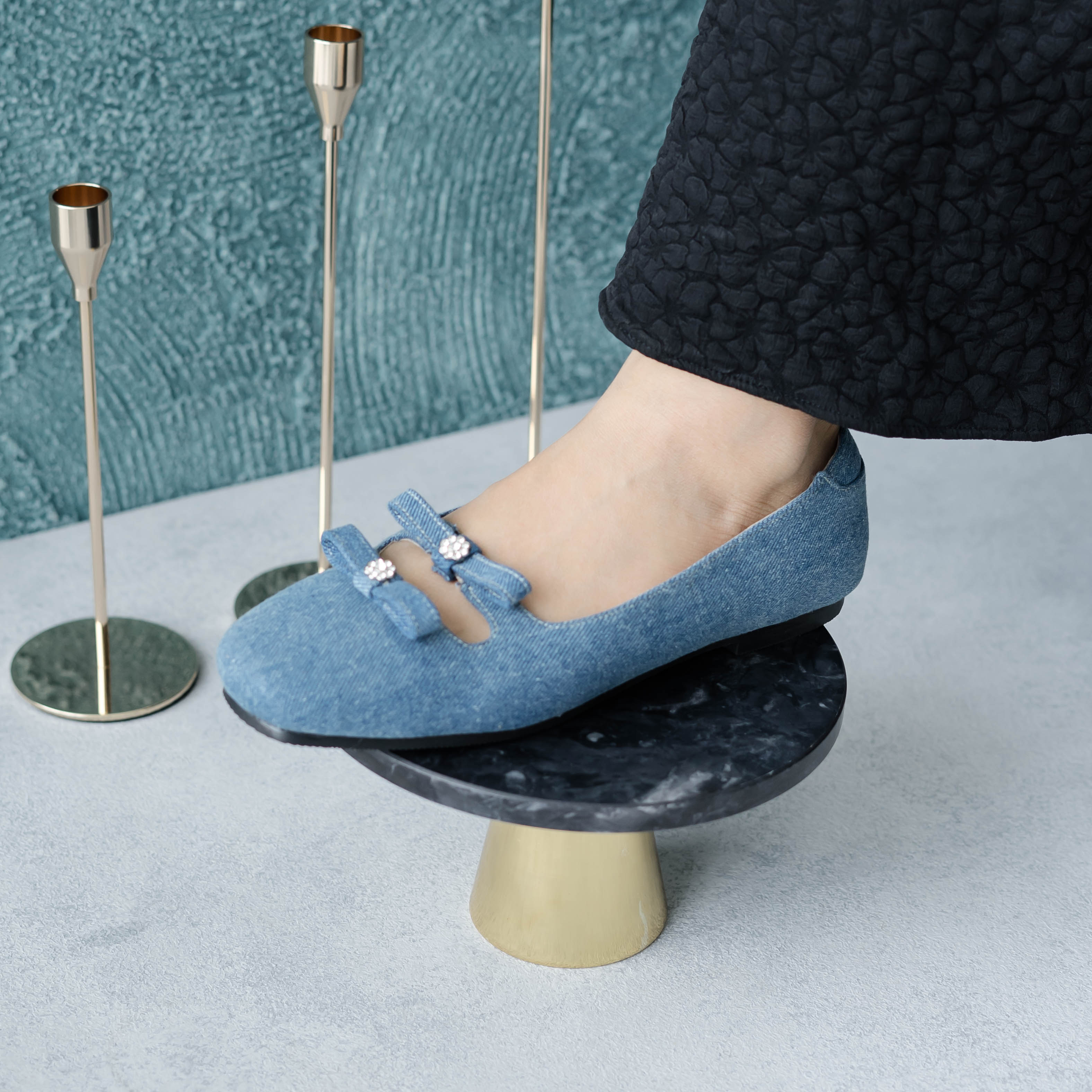 Lily Denim Flat Shoes Dianable