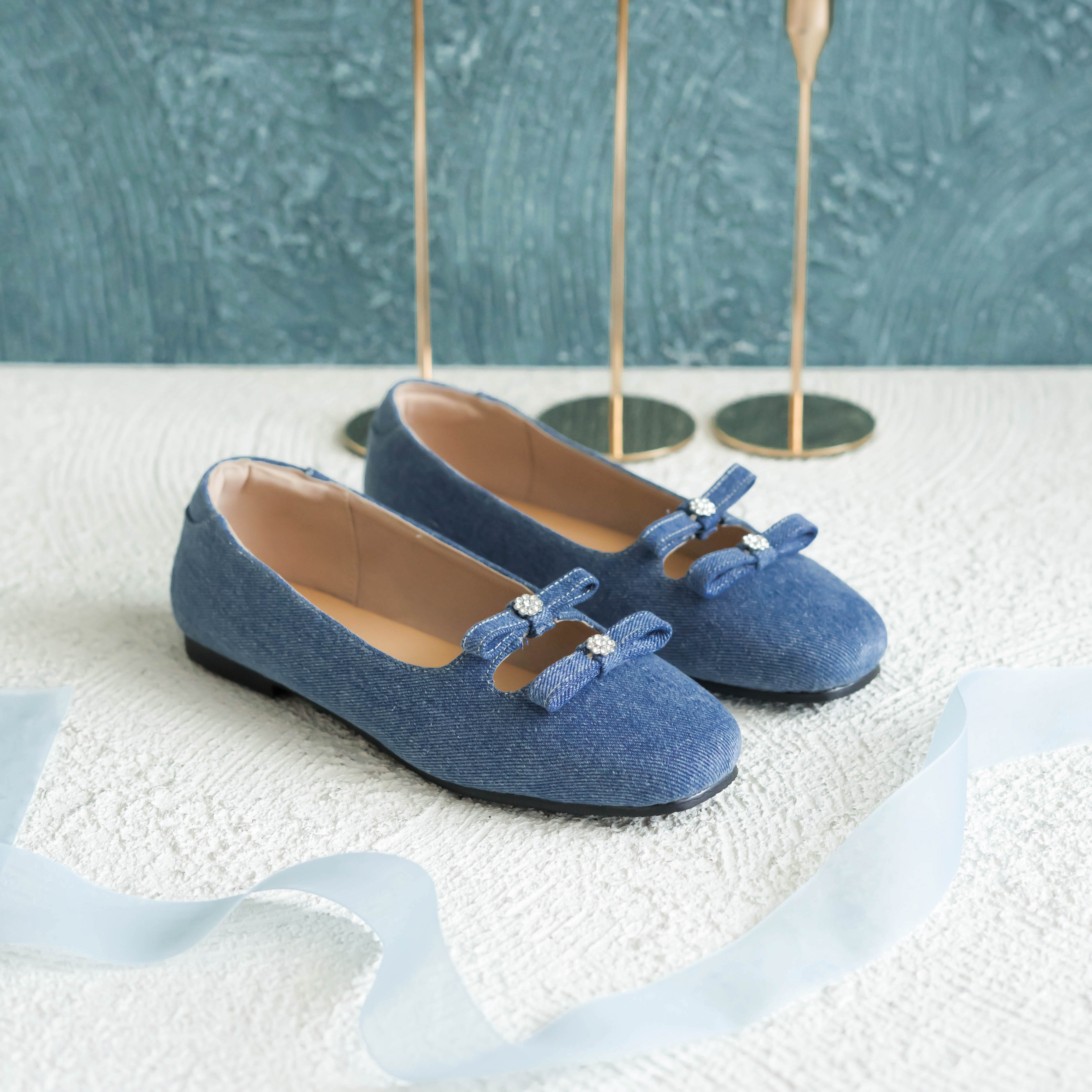 Lily Denim Flat Shoes Dianable