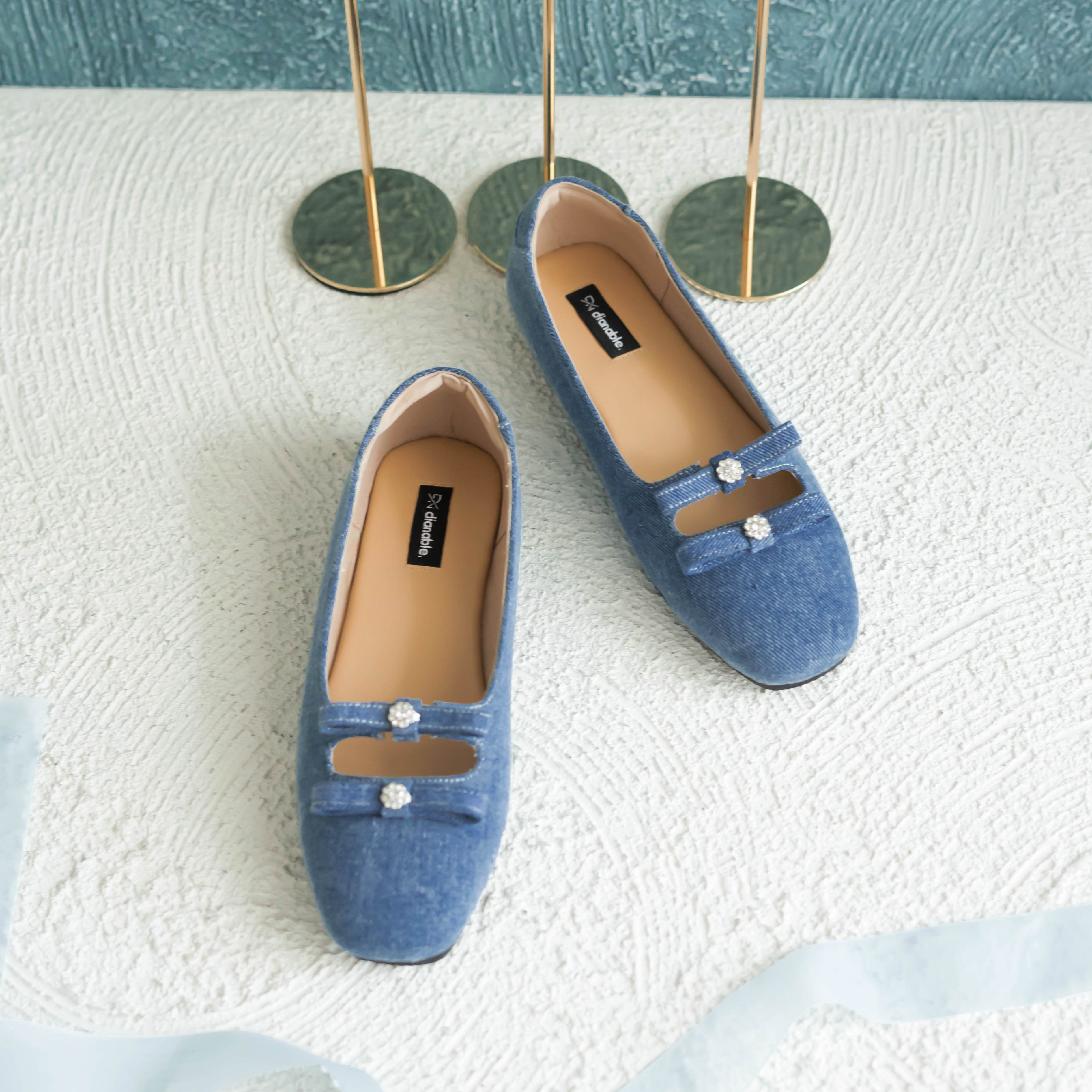 Lily Denim Flat Shoes Dianable