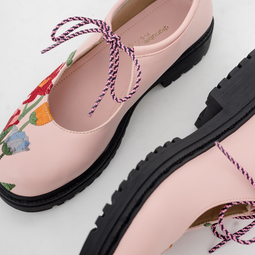Flair Pink Loafers Shoes Dianable x Nabila Ishma