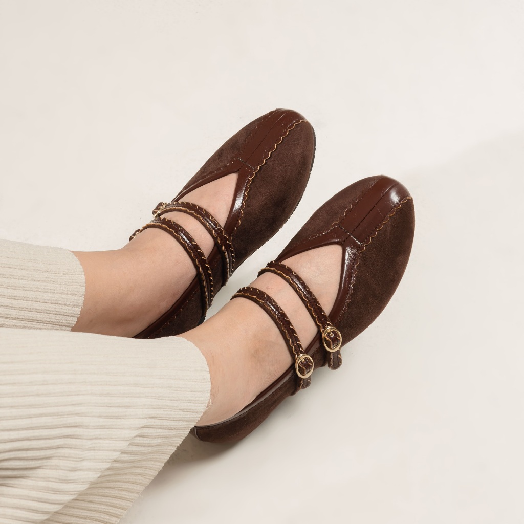 Kyra Brown Flatshoes Sepatu Wanita - Dianable