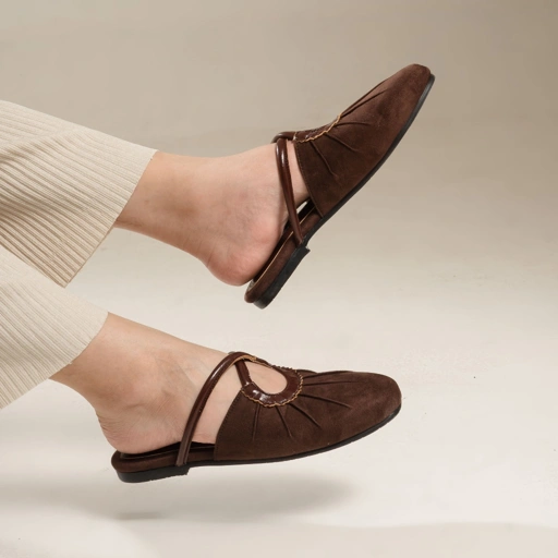 Image of Dianable - Lula Brown Mules Shoes Wanita